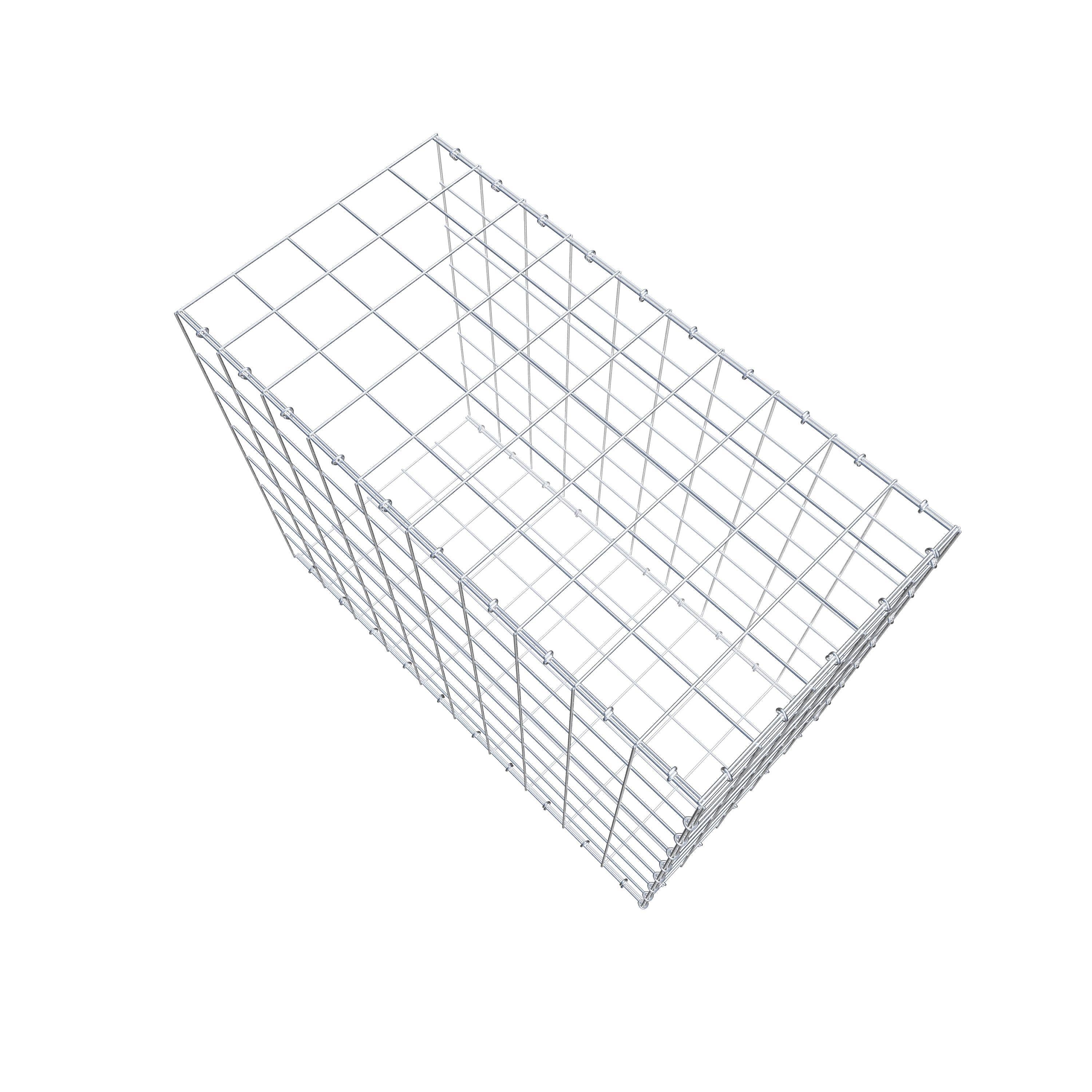 Typ 2 påbyggnadsgabion 100 cm x 80 cm x 50 cm (L x H x D), maskstorlek 10 cm x 10 cm, C-ring