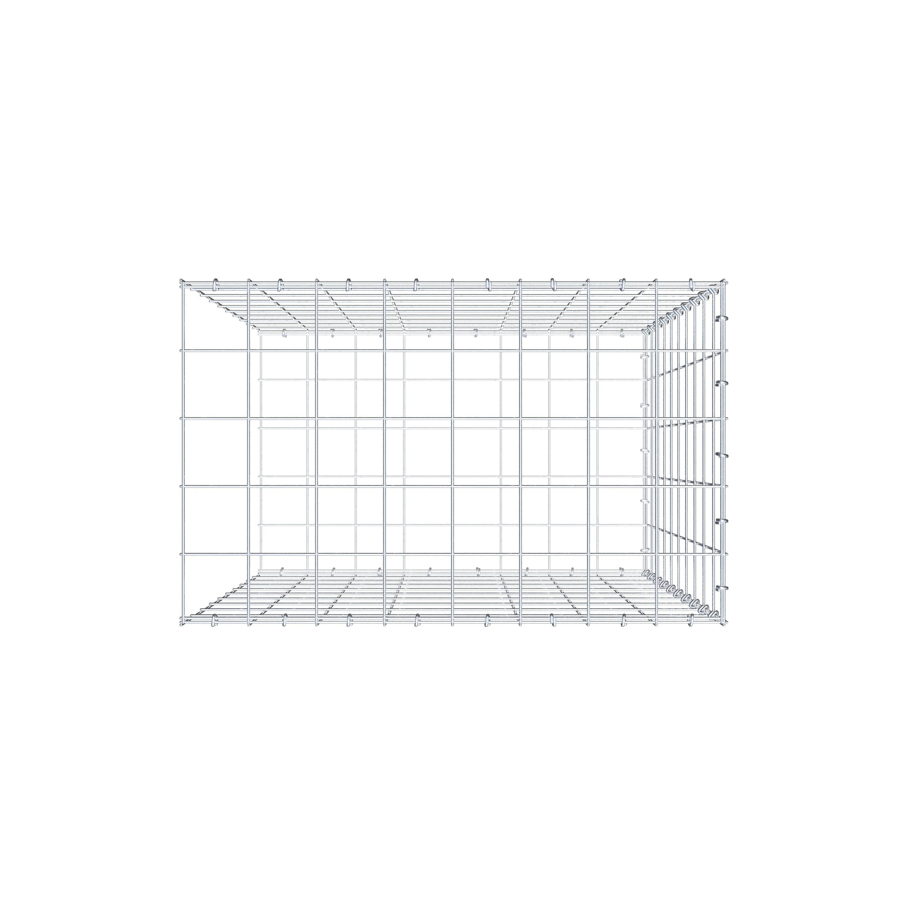 Type 2 oplegkorf 100 cm x 80 cm x 50 cm (L x H x D), maaswijdte 10 cm x 10 cm, C-ring