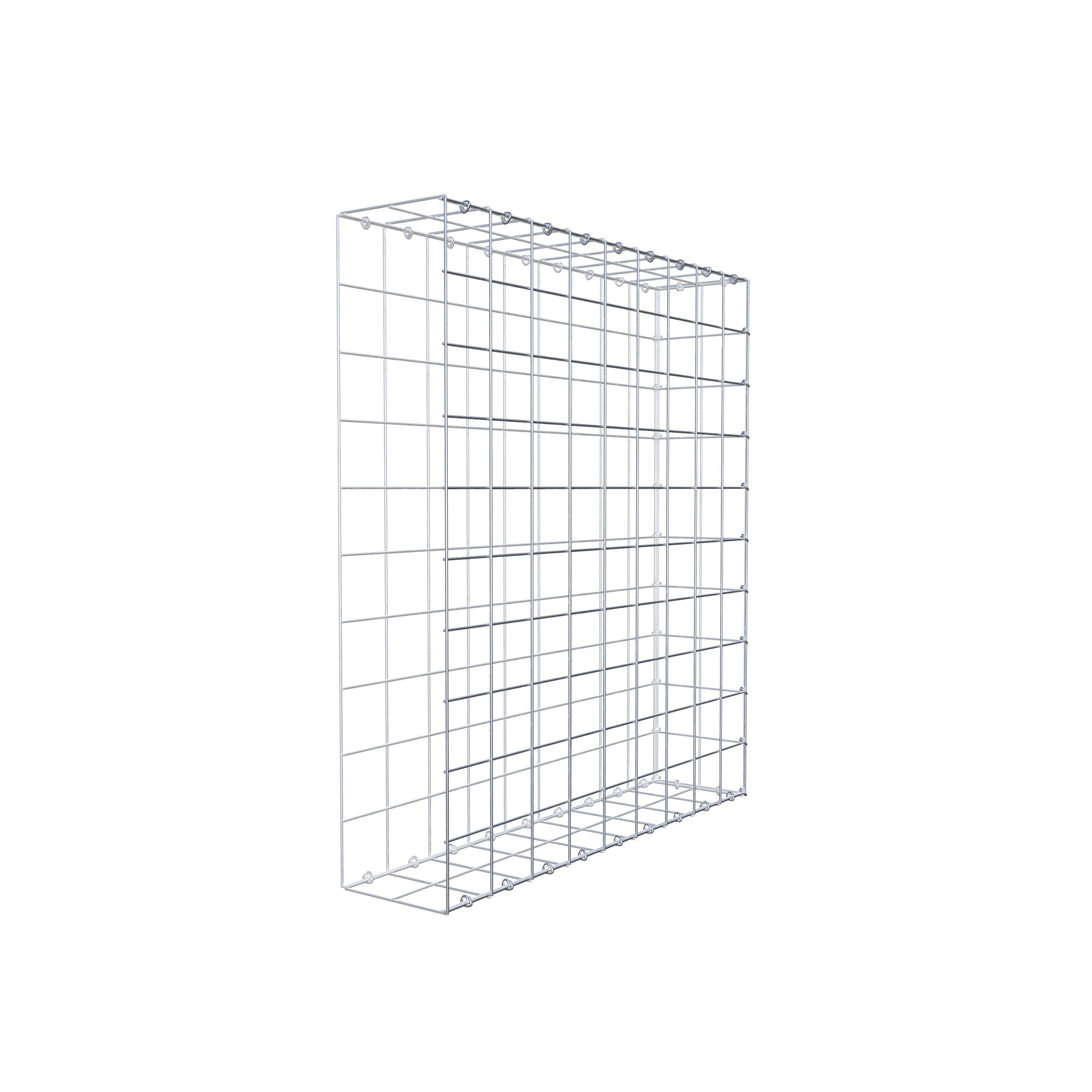 Typ 2 påbyggnadsgabion 100 cm x 90 cm x 20 cm (L x H x D), maskstorlek 10 cm x 10 cm, C-ring