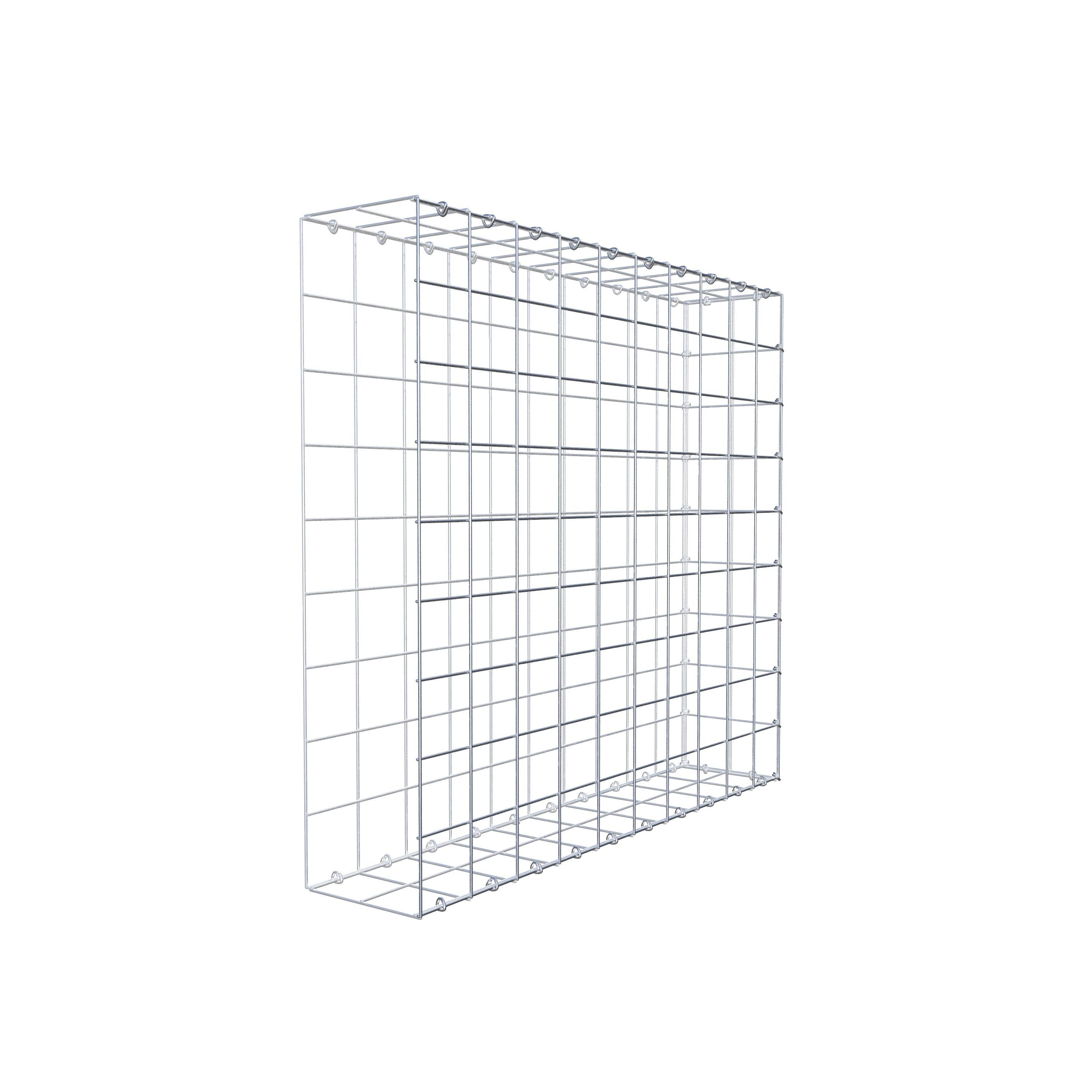 Typ 2 påbyggnadsgabion 100 cm x 90 cm x 20 cm (L x H x D), maskstorlek 10 cm x 10 cm, C-ring