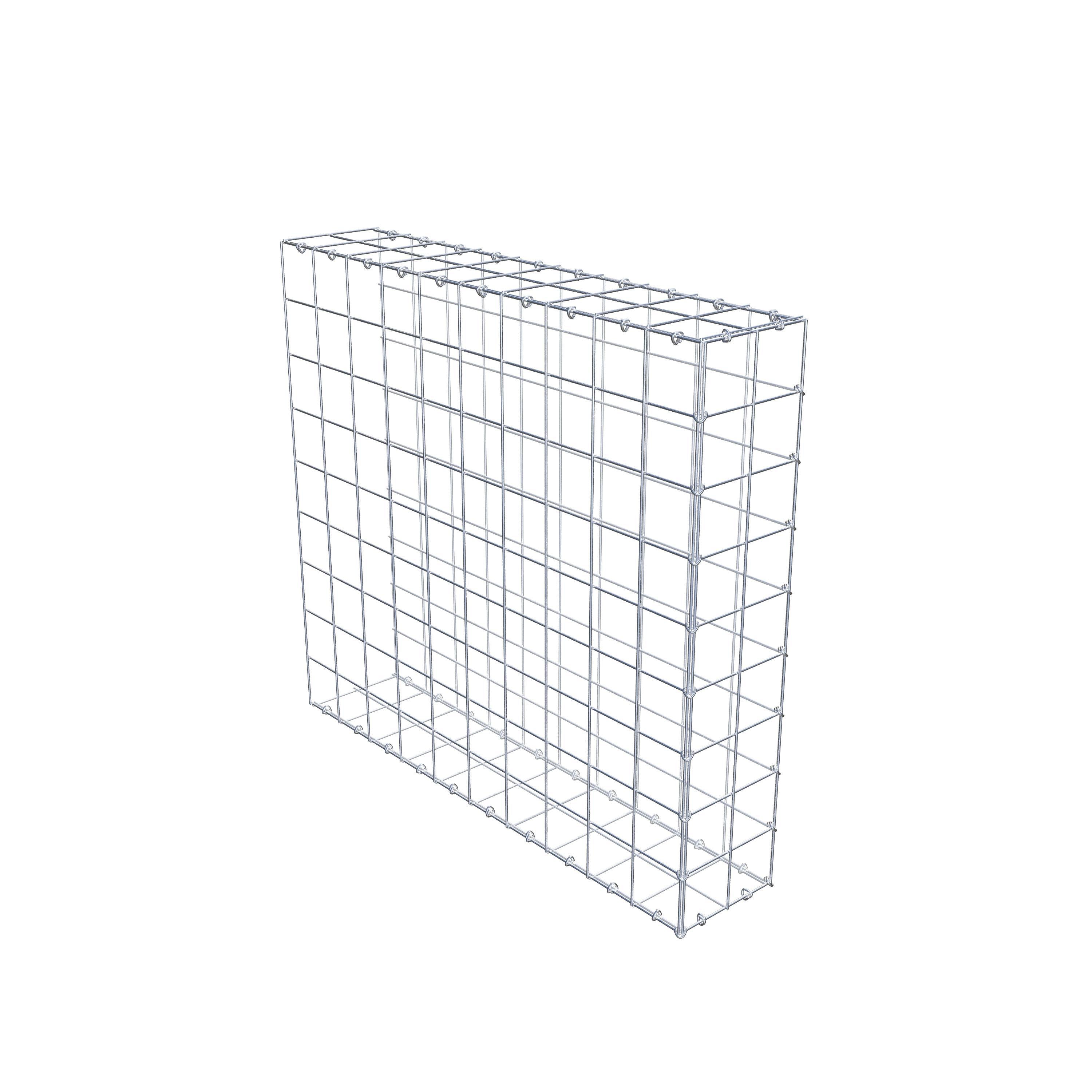 Monteret gabion type 2 100 cm x 90 cm x 20 cm (L x H x D), maskestørrelse 10 cm x 10 cm, C-ring