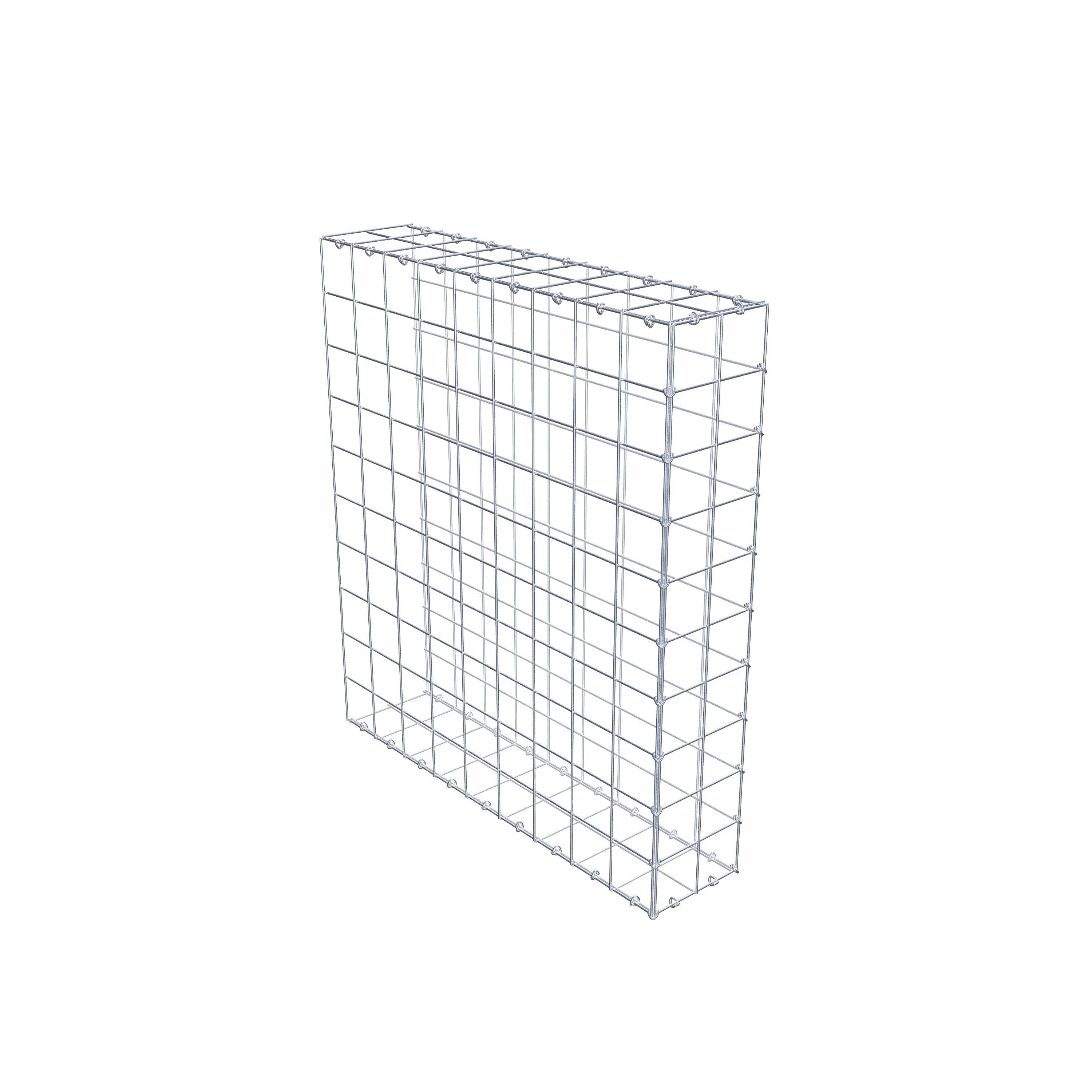 Typ 2 påbyggnadsgabion 100 cm x 90 cm x 20 cm (L x H x D), maskstorlek 10 cm x 10 cm, C-ring