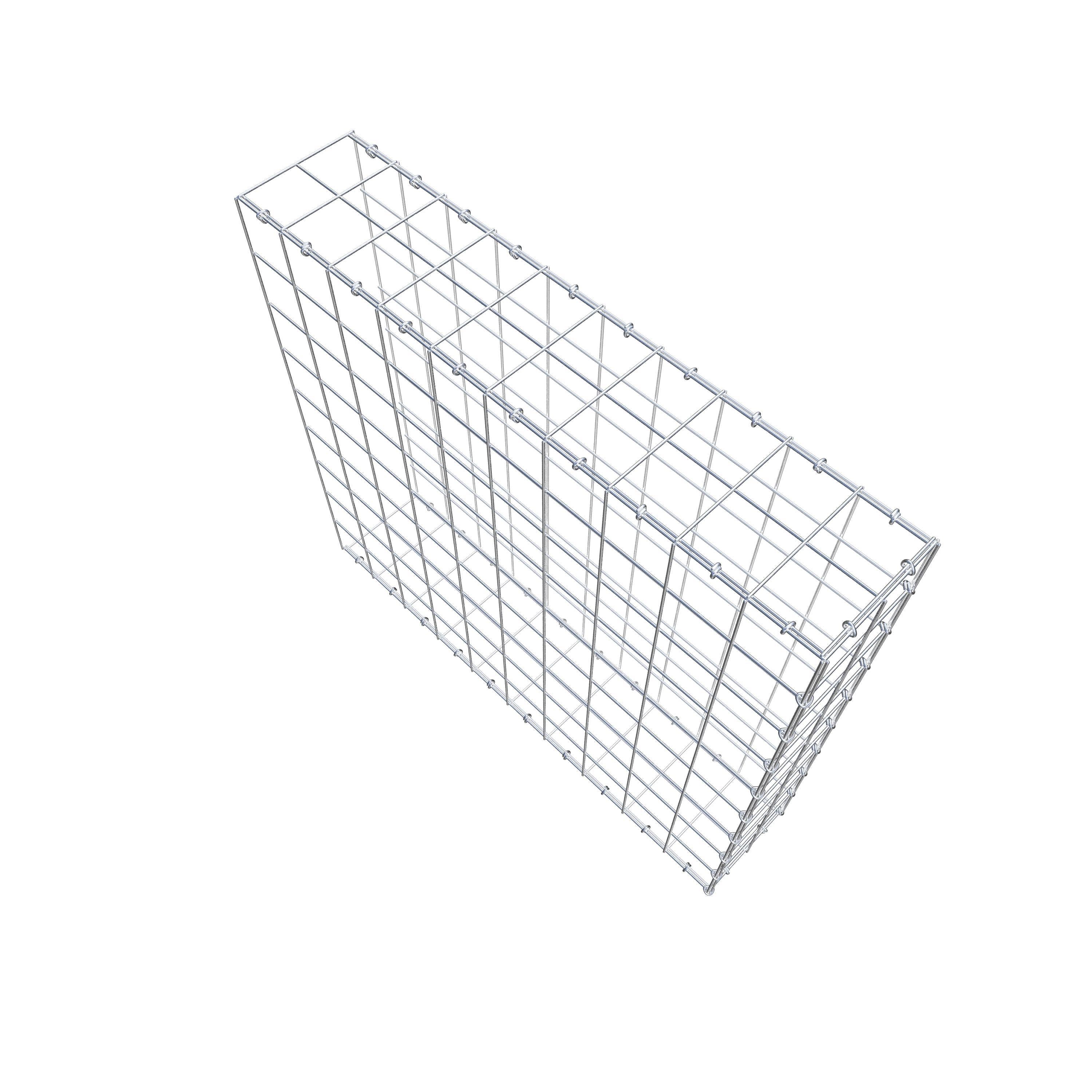 Typ 2 påbyggnadsgabion 100 cm x 90 cm x 20 cm (L x H x D), maskstorlek 10 cm x 10 cm, C-ring