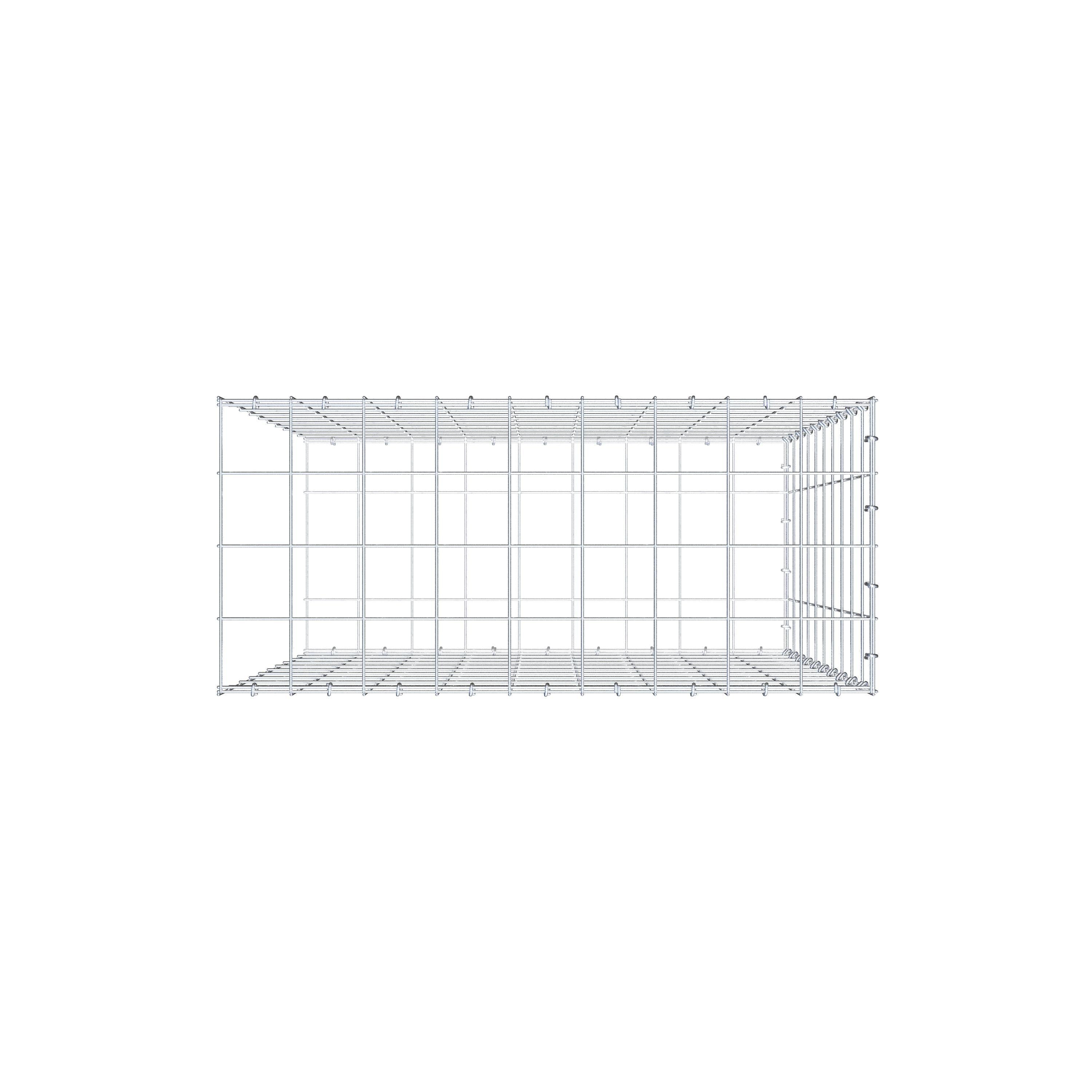 Fourche rapportée type 2 100 cm x 90 cm x 40 cm (L x H x P), mailles 10 cm x 10 cm, anneau C