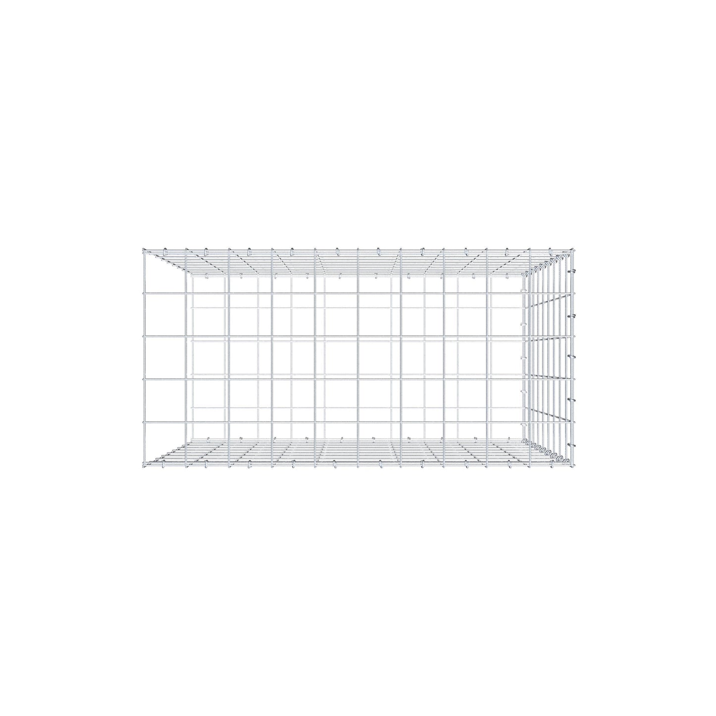 Anbaugabione Typ 2 100 cm x 90 cm x 50 cm (L x H x T), Maschenweite 10 cm x 10 cm, C-Ring