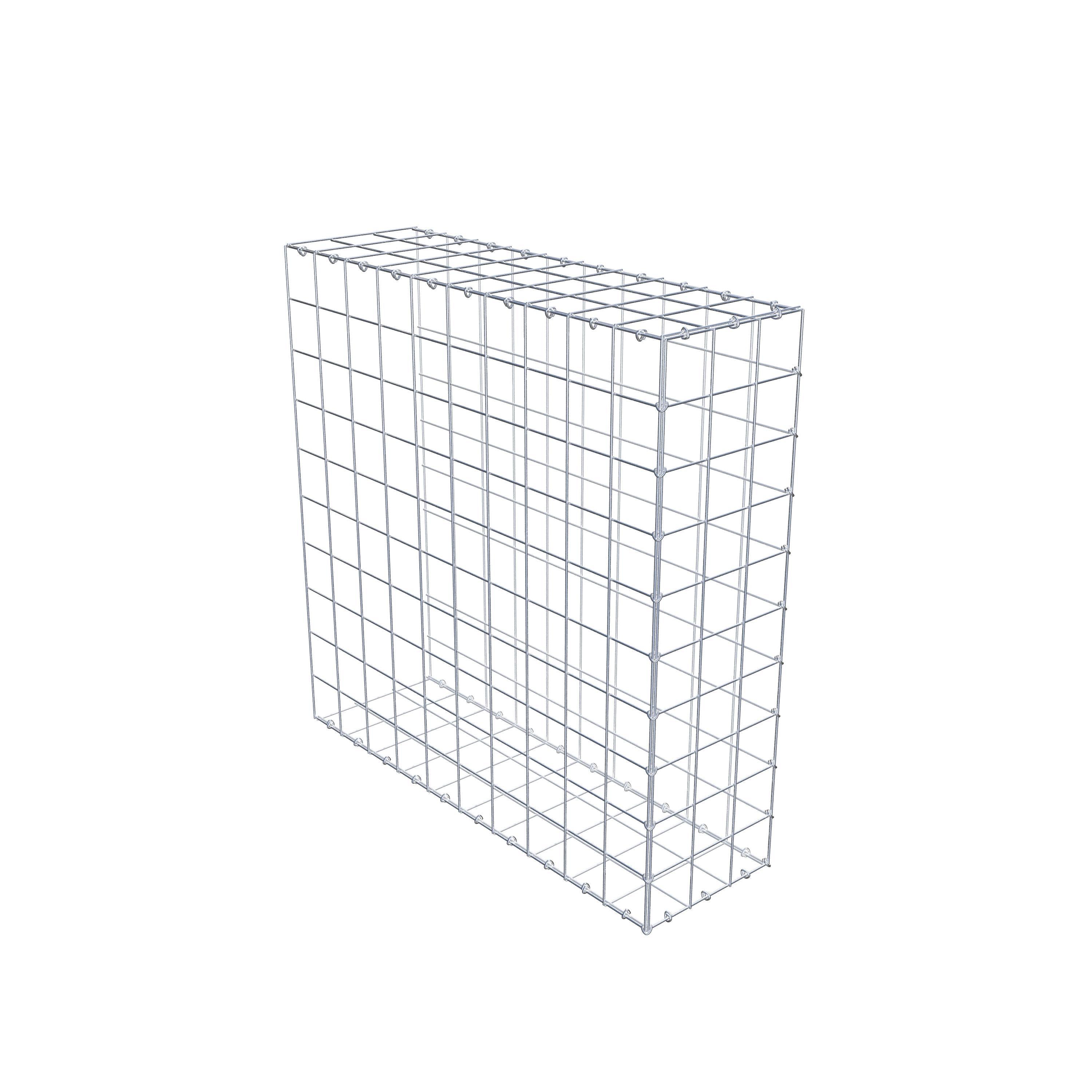 Bevestigbare schanskorf type 2 100 cm x 100 cm x 30 cm (L x H x D), maaswijdte 10 cm x 10 cm, C-ring