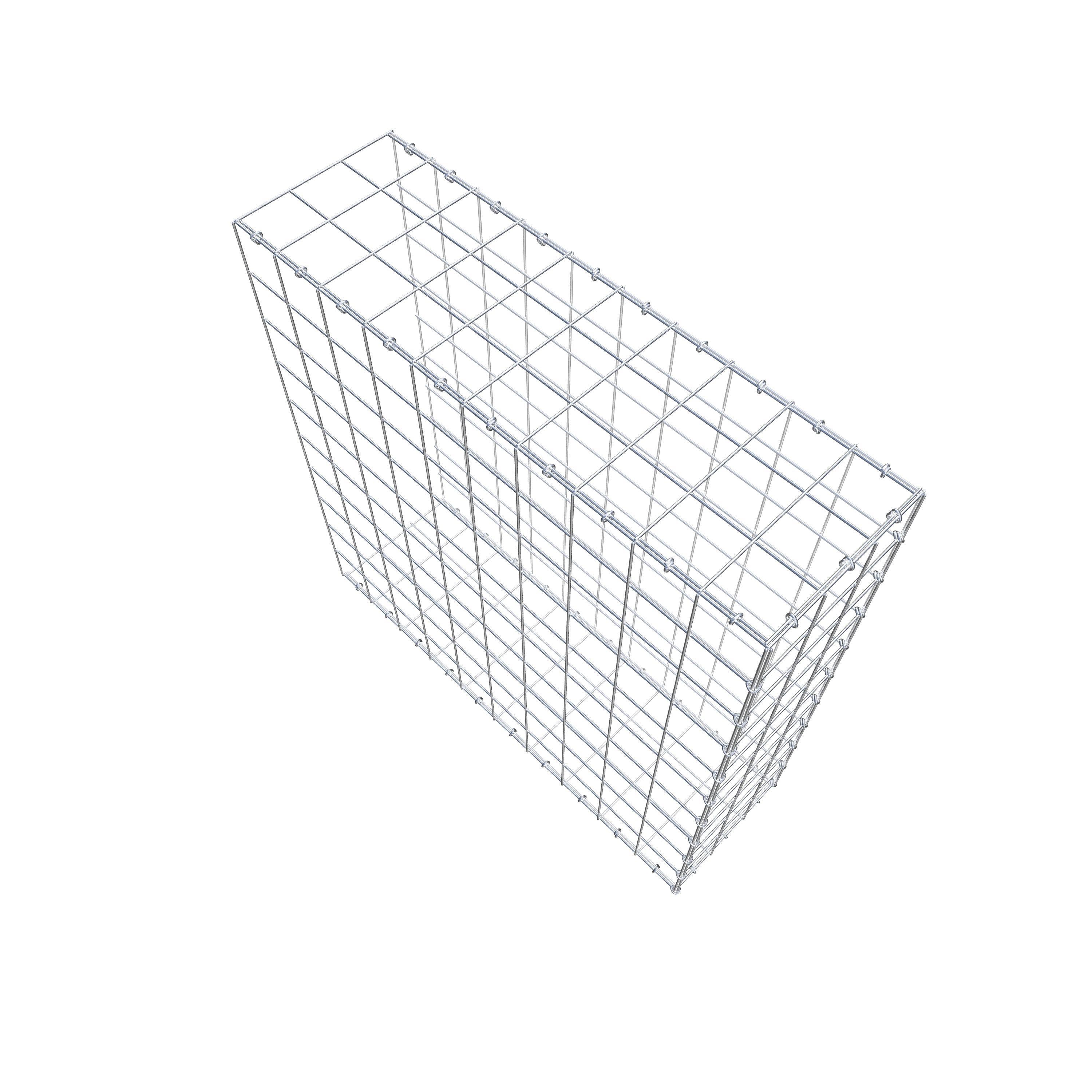 Bevestigbare schanskorf type 2 100 cm x 100 cm x 30 cm (L x H x D), maaswijdte 10 cm x 10 cm, C-ring