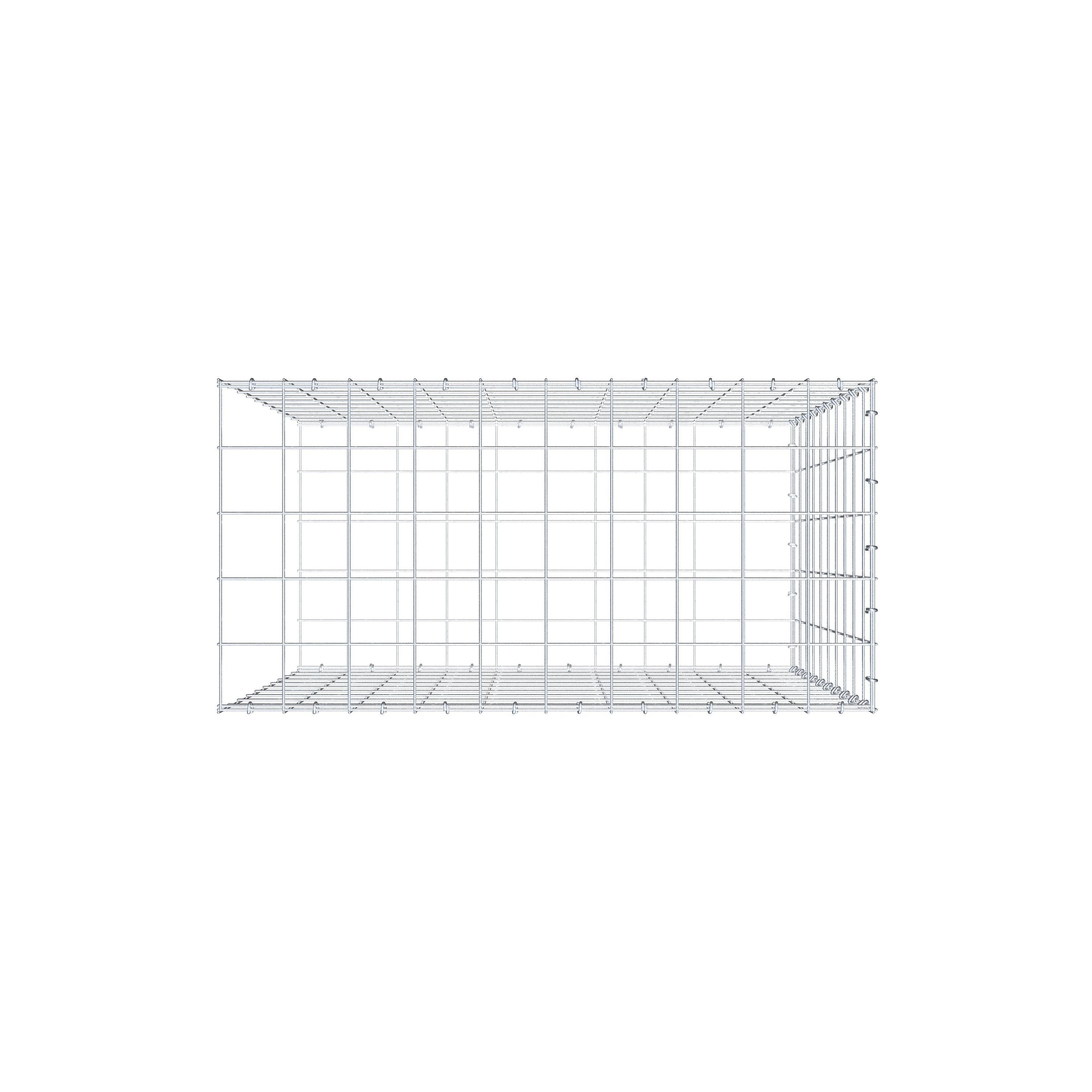 Add-on schanskorf type 2 100 cm x 100 cm x 50 cm (L x H x D), maaswijdte 10 cm x 10 cm, C-ring