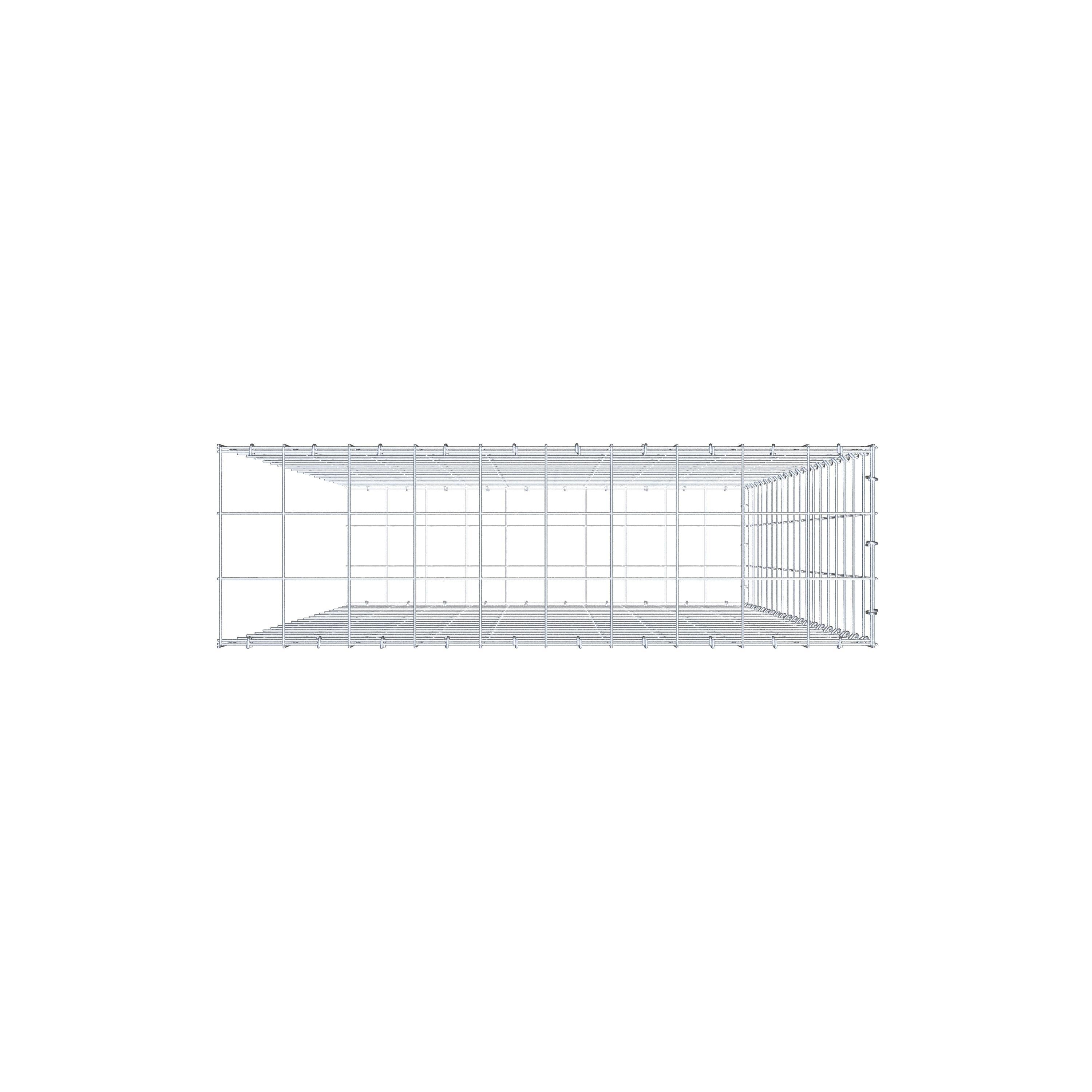 Gavión complementario de tipo 2 200 cm x 100 cm x 30 cm (L x A x P), malla 10 cm x 10 cm, anillo en C