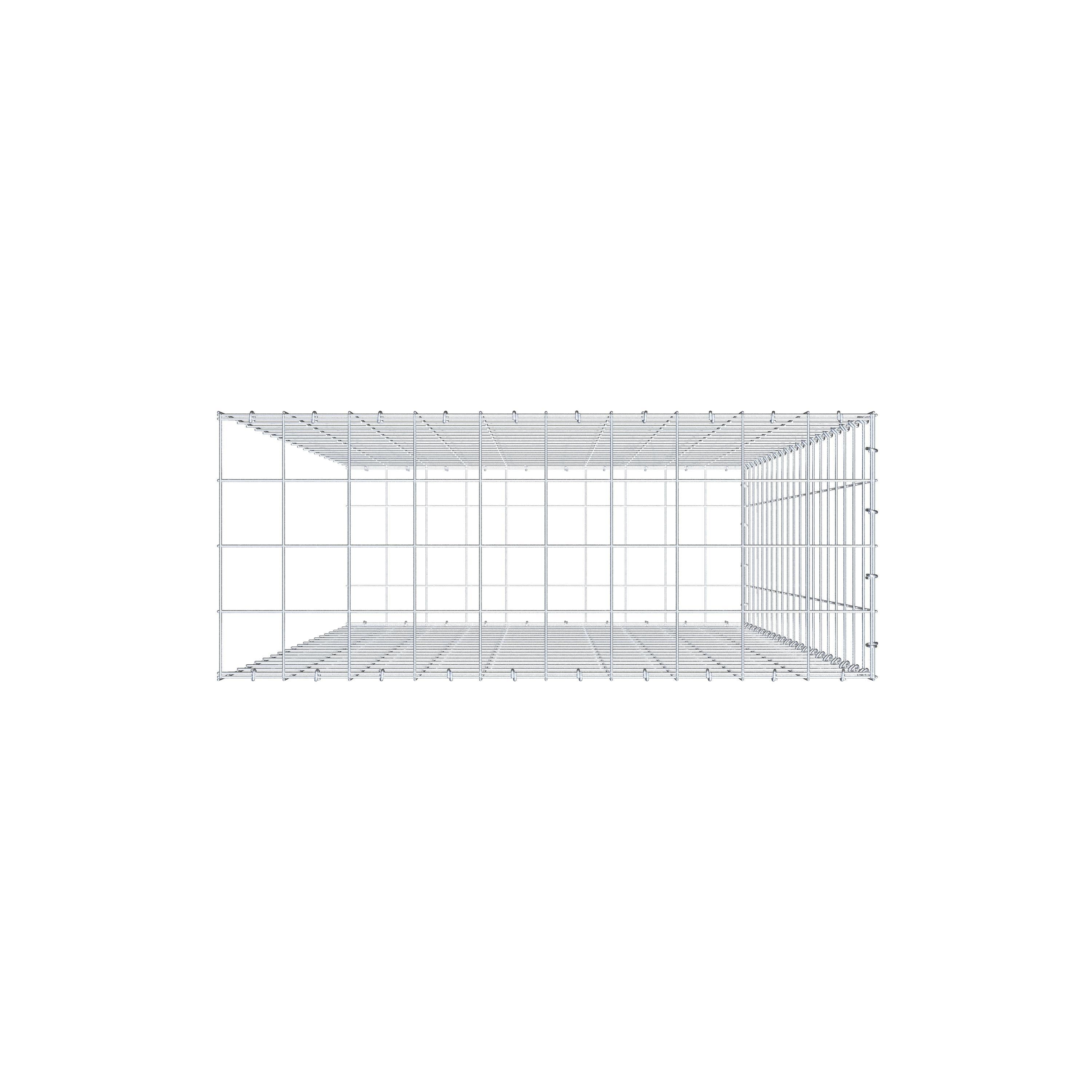 Opzetpaal type 2 200 cm x 100 cm x 40 cm (L x H x D), maaswijdte 10 cm x 10 cm, C-ring