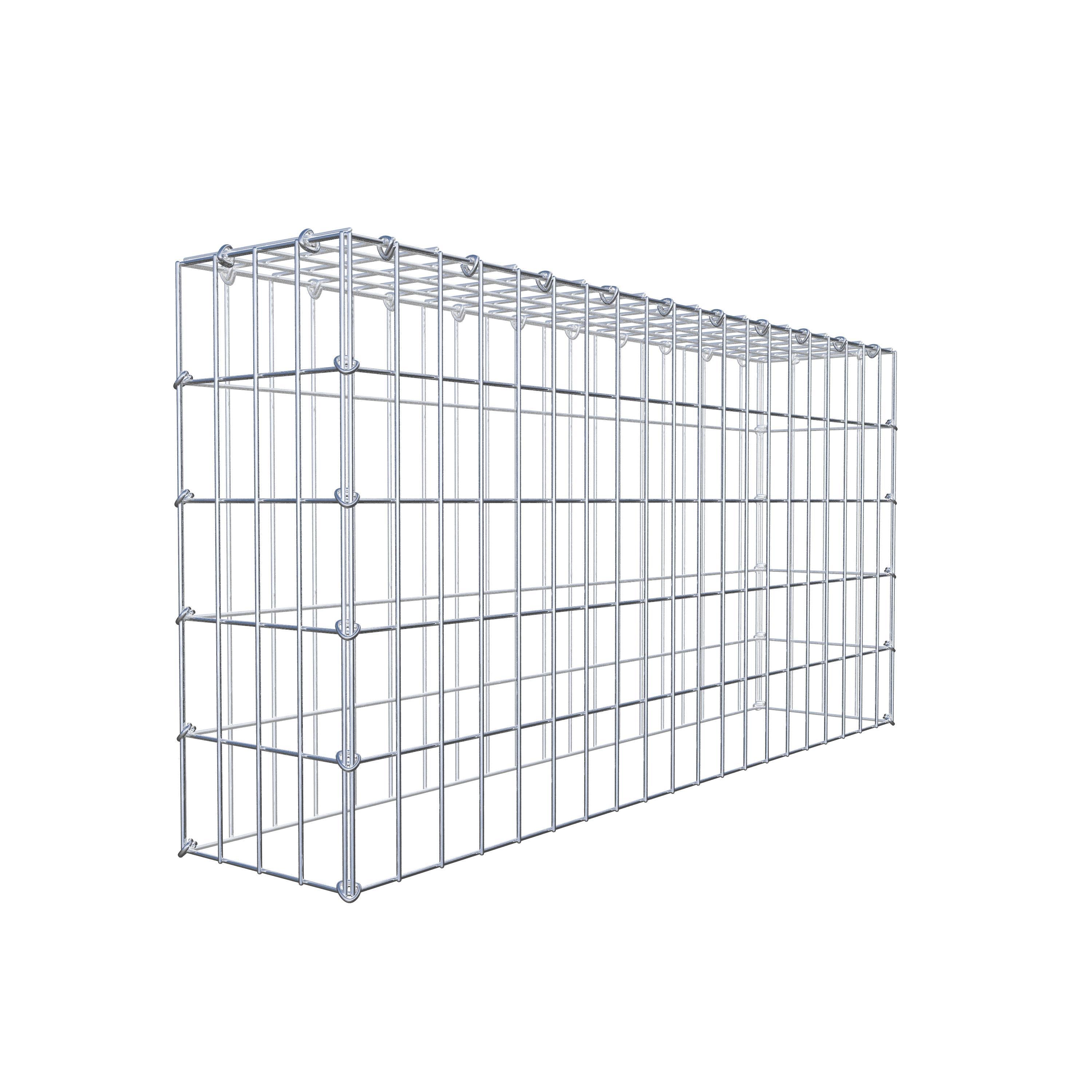 Typ 3 påbyggnadsgabion 100 cm x 50 cm x 20 cm (L x H x D), maskstorlek 5 cm x 10 cm, C-ring