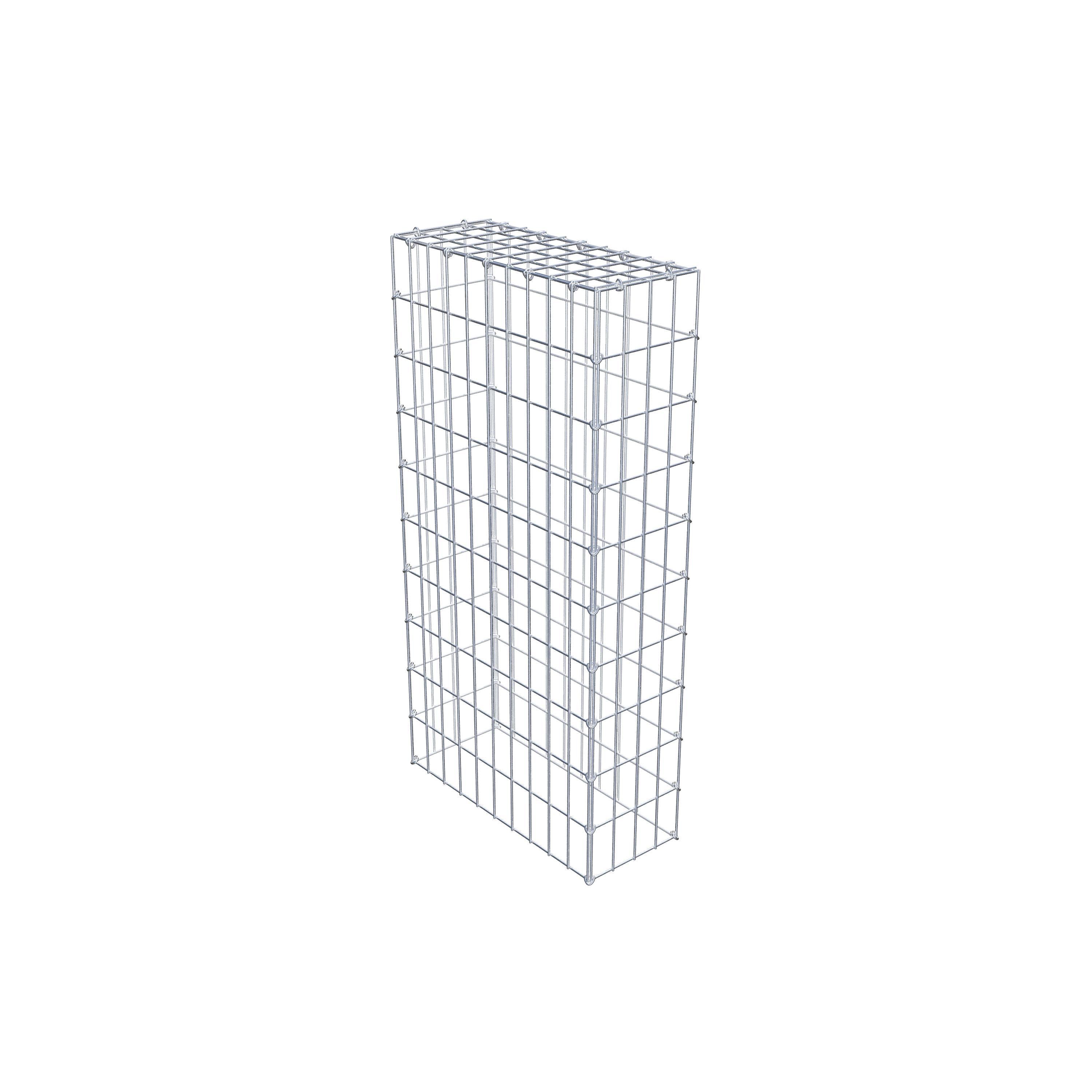 Typ 3 påbyggnadsgabion 100 cm x 50 cm x 20 cm (L x H x D), maskstorlek 5 cm x 10 cm, C-ring