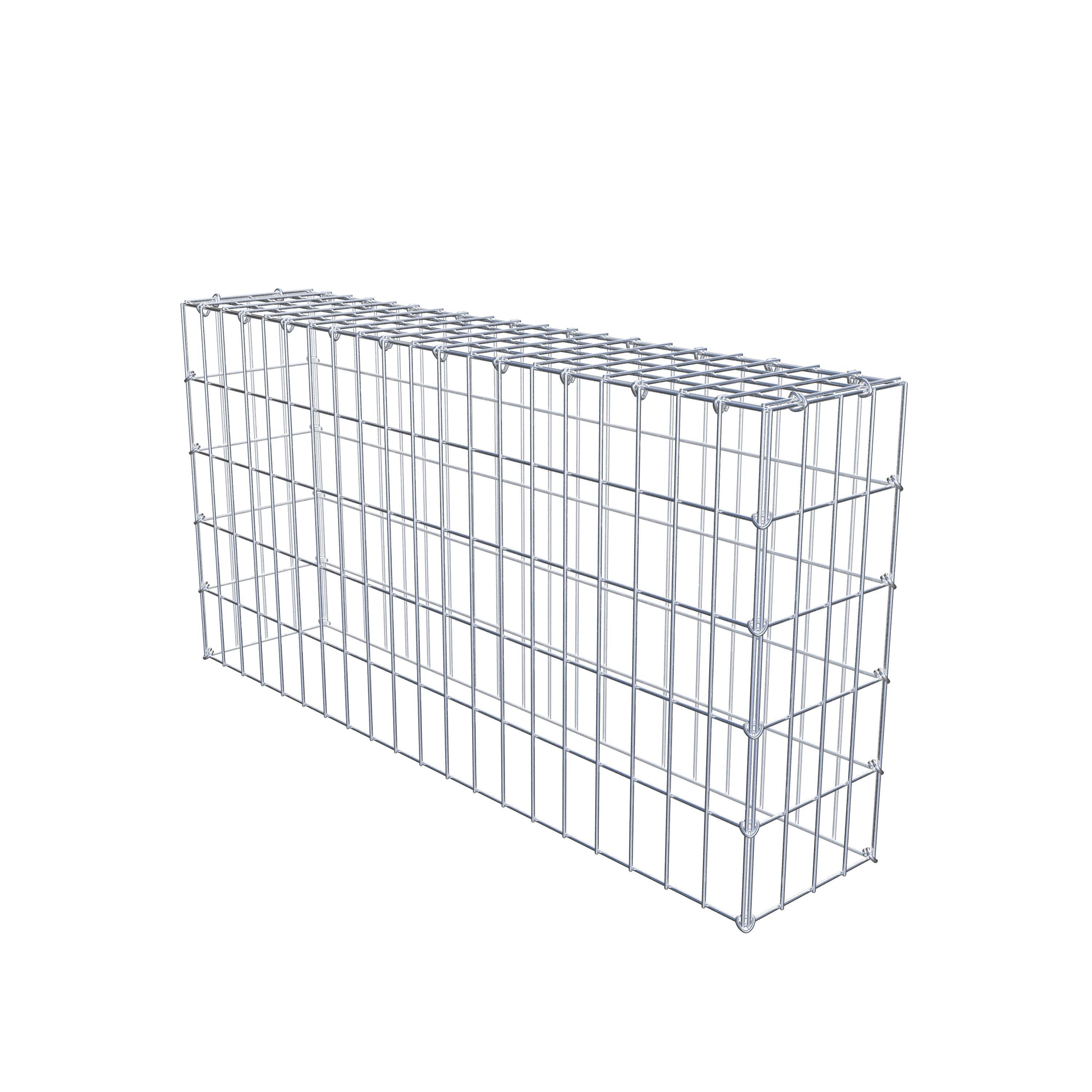 Typ 3 påbyggnadsgabion 100 cm x 50 cm x 20 cm (L x H x D), maskstorlek 5 cm x 10 cm, C-ring