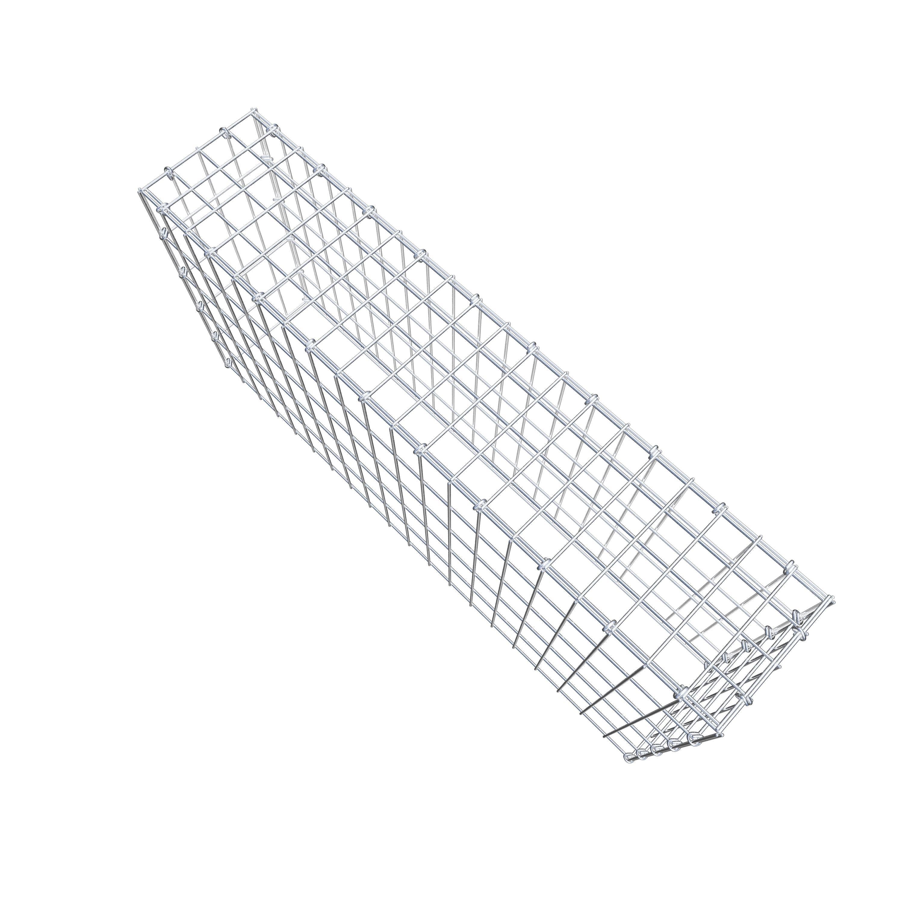 Typ 3 påbyggnadsgabion 100 cm x 50 cm x 20 cm (L x H x D), maskstorlek 5 cm x 10 cm, C-ring