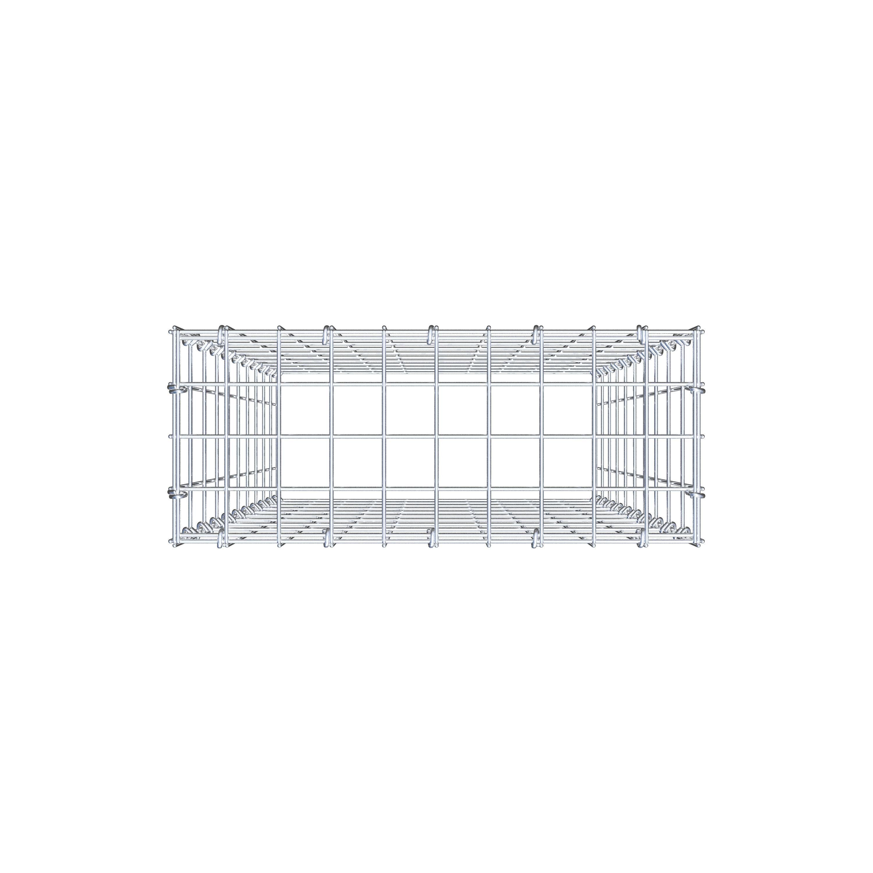 Typ 3 påbyggnadsgabion 100 cm x 50 cm x 20 cm (L x H x D), maskstorlek 5 cm x 10 cm, C-ring