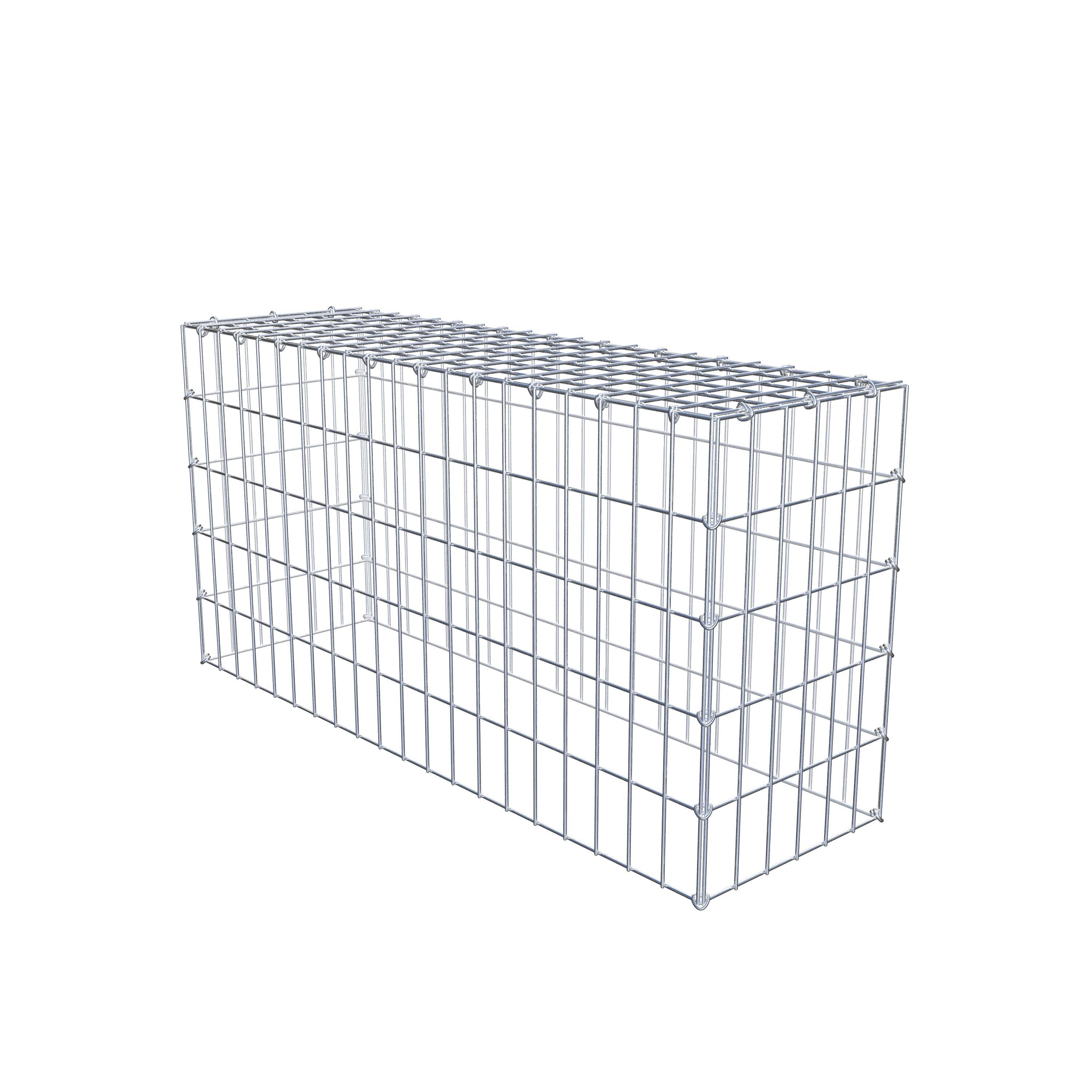 Typ 3 påbyggnadsgabion 100 cm x 50 cm x 30 cm (L x H x D), maskstorlek 5 cm x 10 cm, C-ring