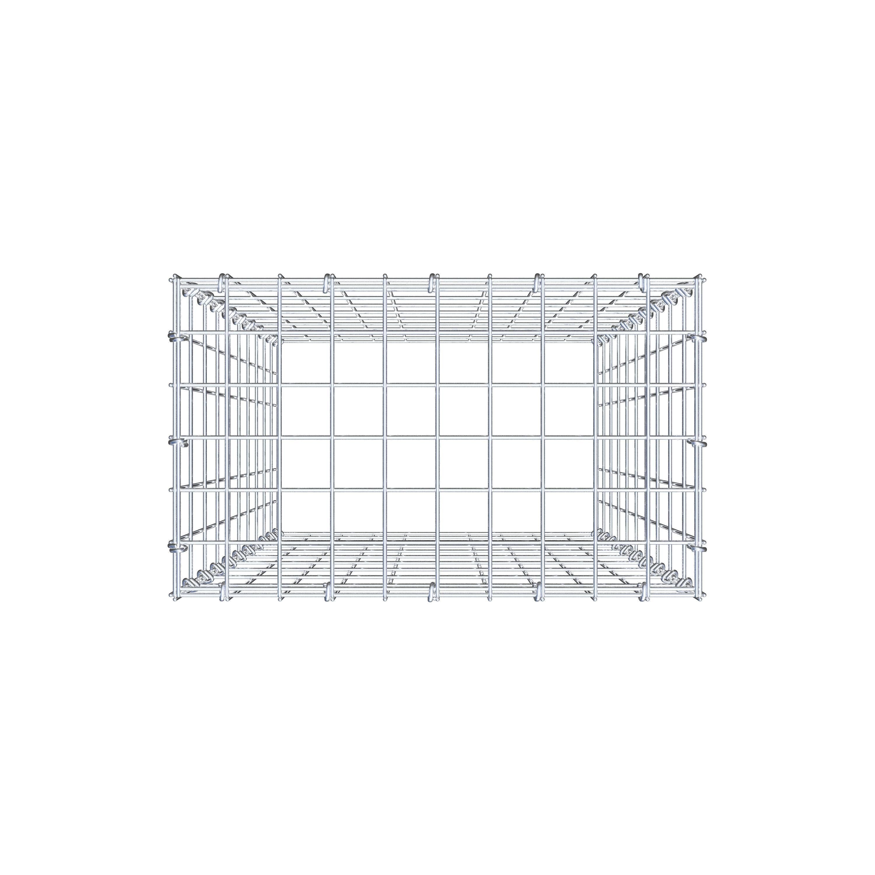 Typ 3 påbyggnadsgabion 100 cm x 50 cm x 30 cm (L x H x D), maskstorlek 5 cm x 10 cm, C-ring