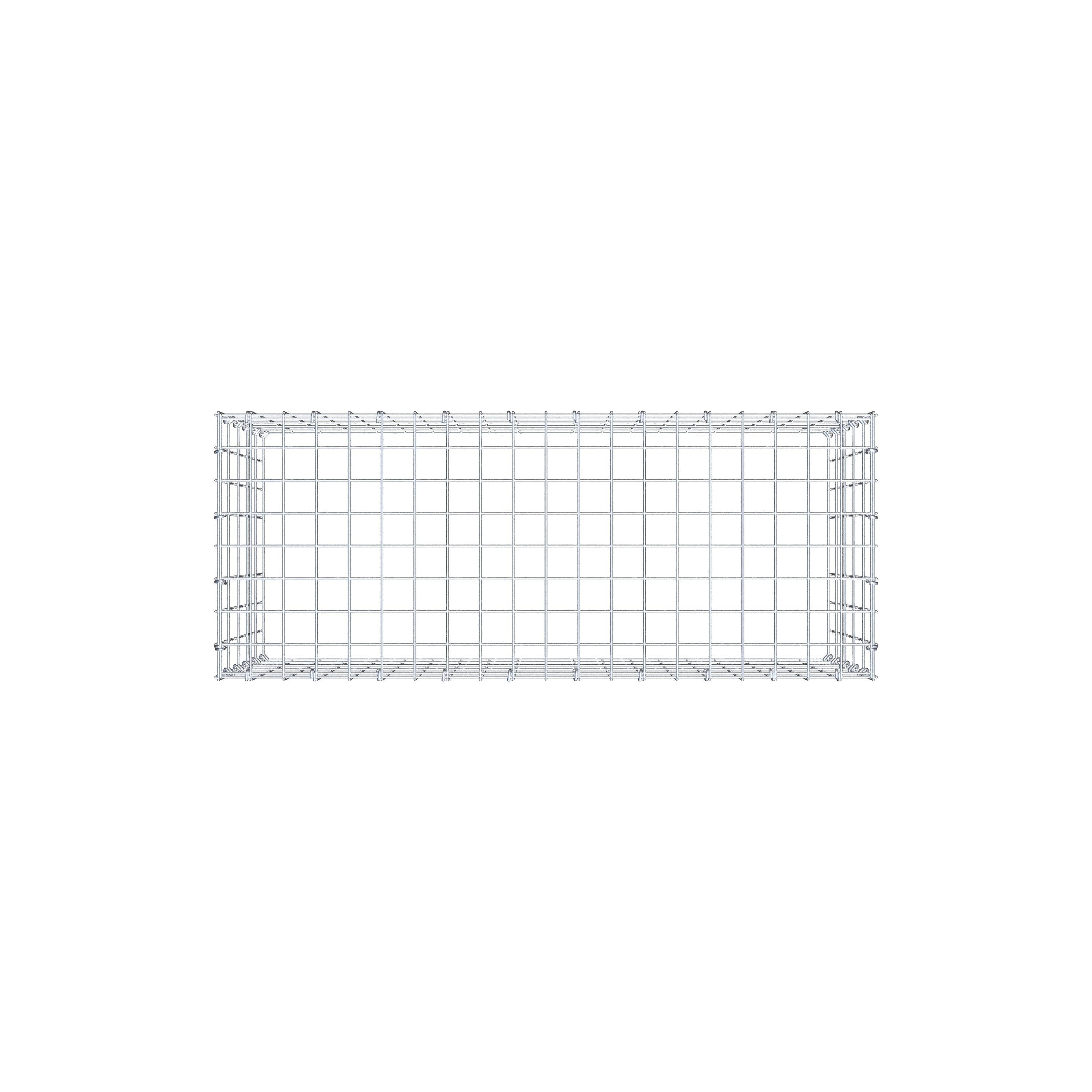 Typ 3 påbyggnadsgabion 100 cm x 50 cm x 40 cm (L x H x D), maskstorlek 5 cm x 10 cm, C-ring