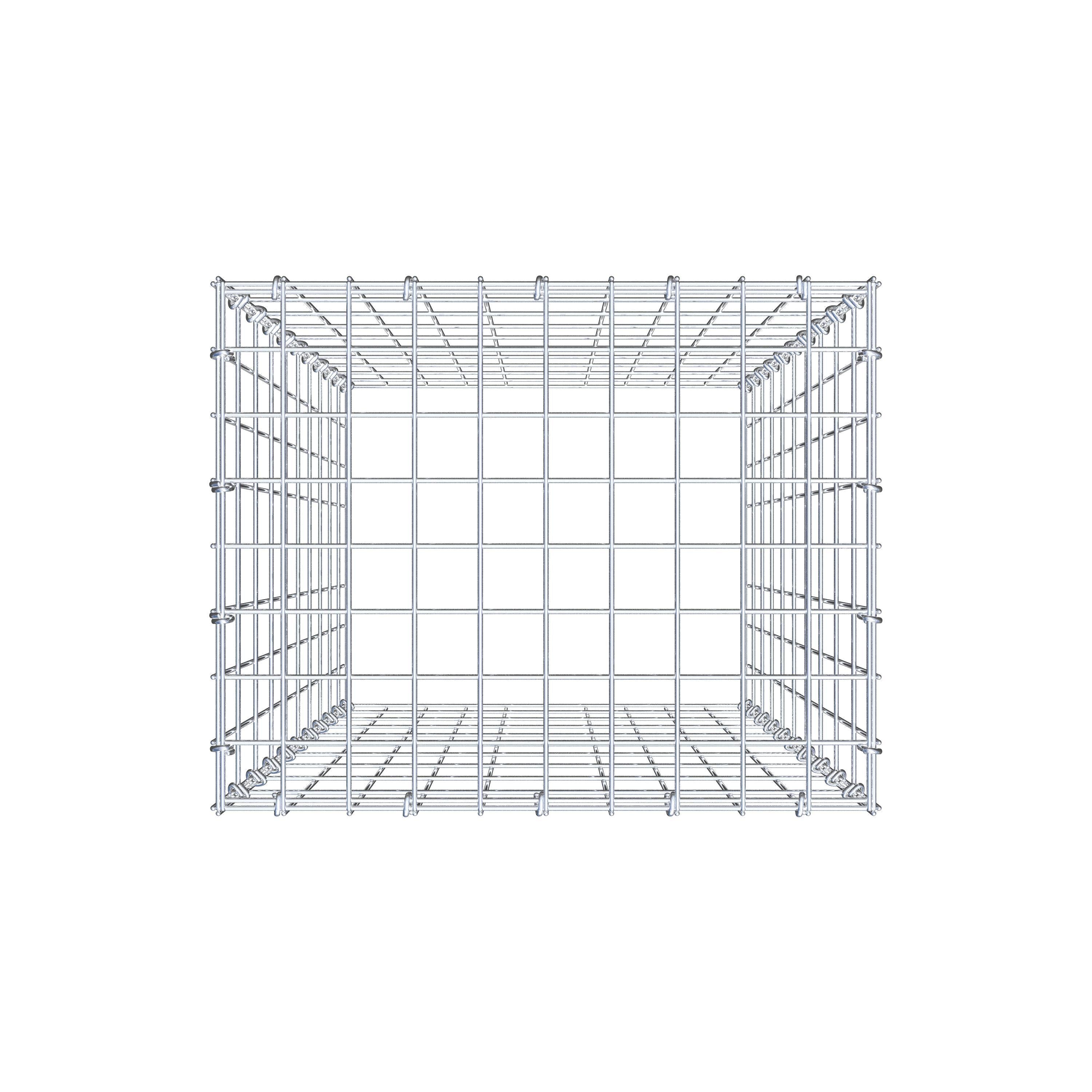 Typ 3 påbyggnadsgabion 100 cm x 50 cm x 40 cm (L x H x D), maskstorlek 5 cm x 10 cm, C-ring