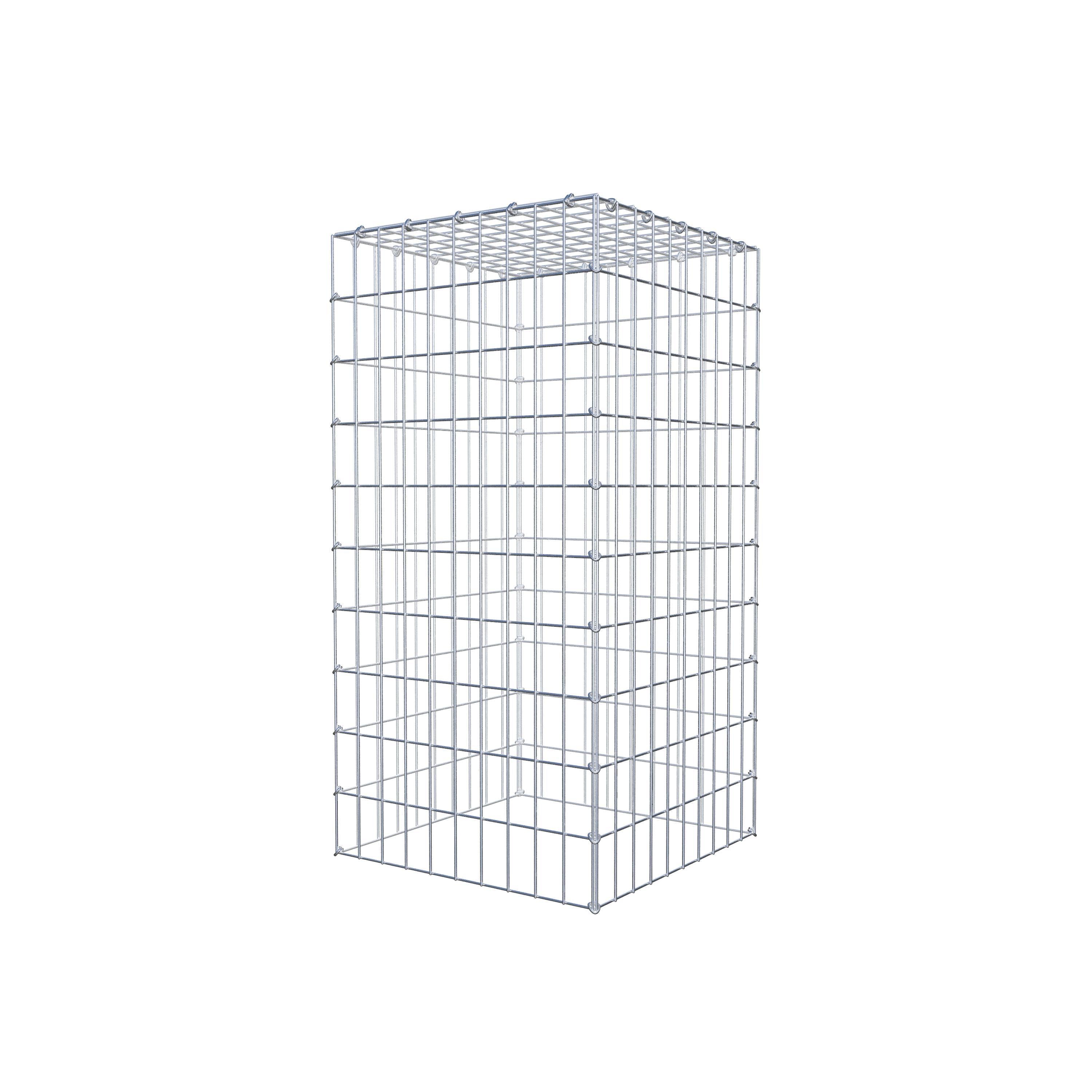 Typ 3 påbyggnadsgabion 100 cm x 50 cm x 50 cm (L x H x D), maskstorlek 5 cm x 10 cm, C-ring