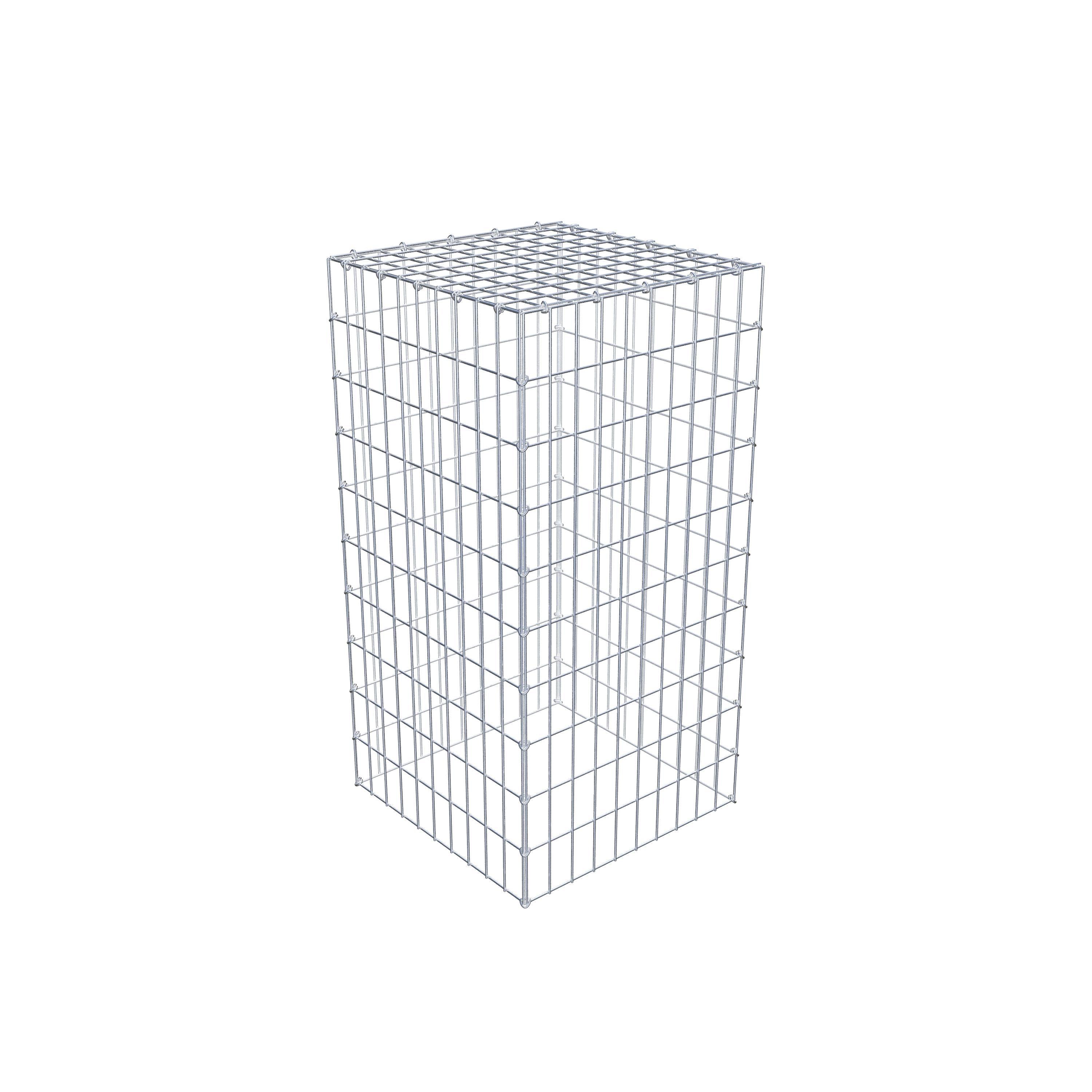 Typ 3 påbyggnadsgabion 100 cm x 50 cm x 50 cm (L x H x D), maskstorlek 5 cm x 10 cm, C-ring