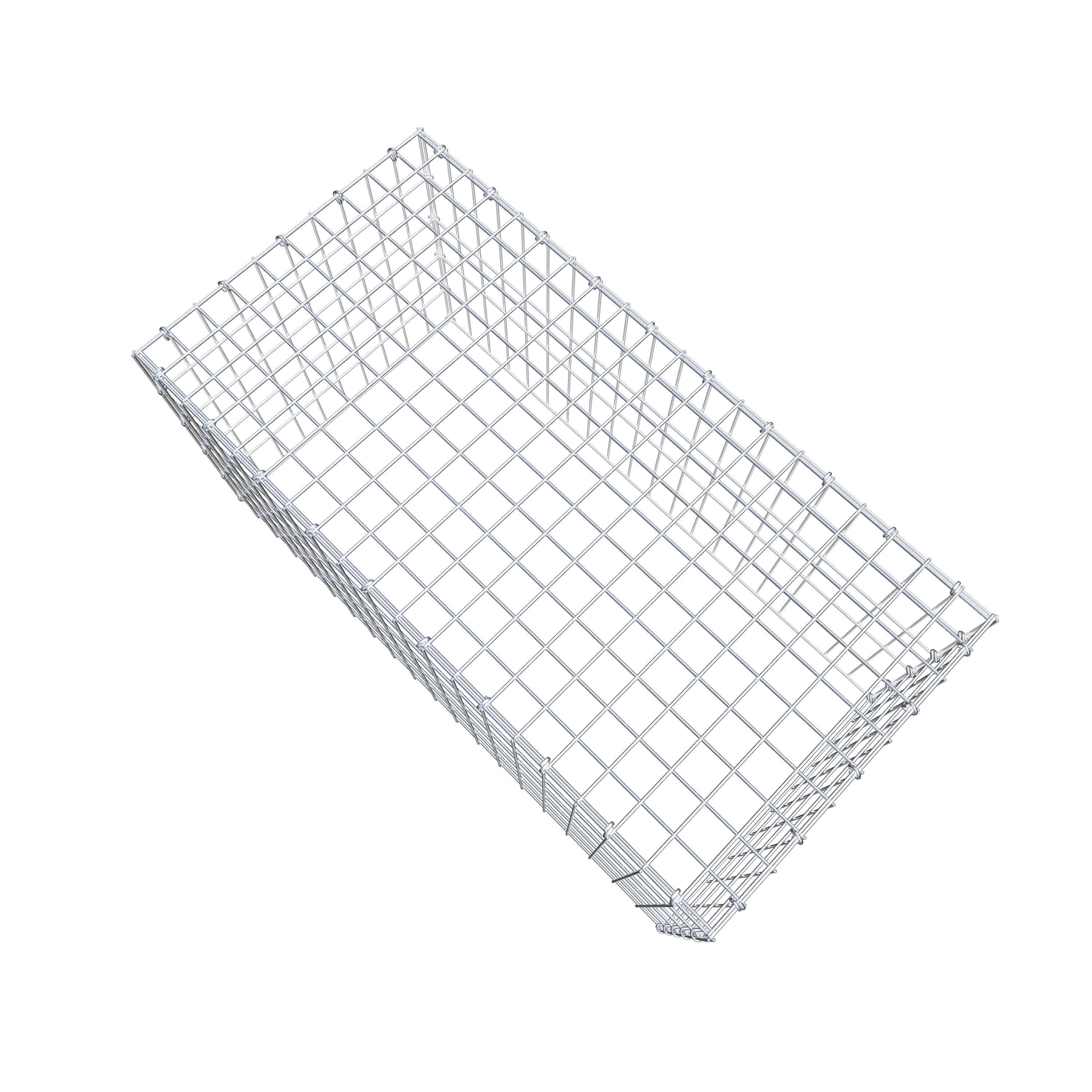 Typ 3 påbyggnadsgabion 100 cm x 50 cm x 50 cm (L x H x D), maskstorlek 5 cm x 10 cm, C-ring