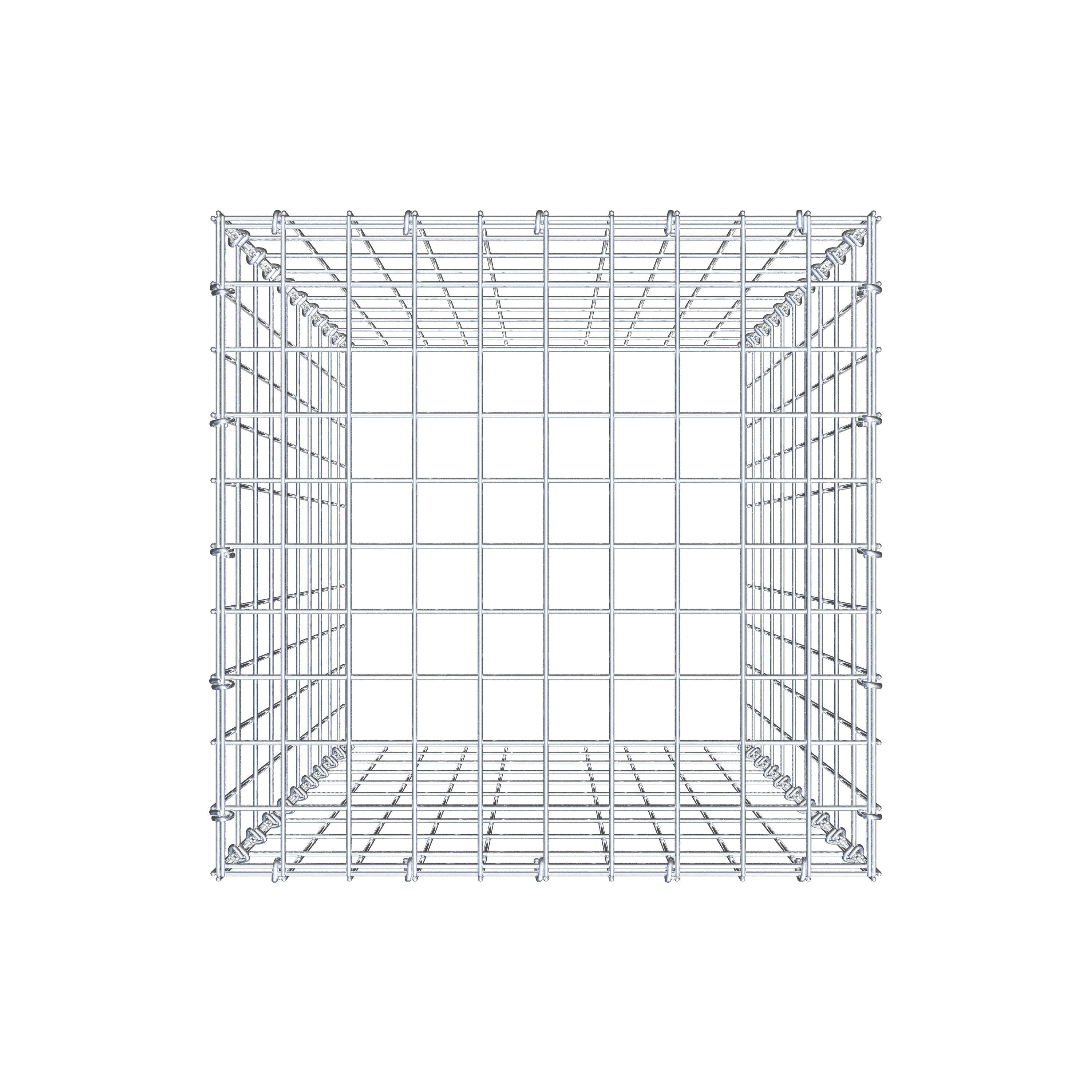 Typ 3 påbyggnadsgabion 100 cm x 50 cm x 50 cm (L x H x D), maskstorlek 5 cm x 10 cm, C-ring