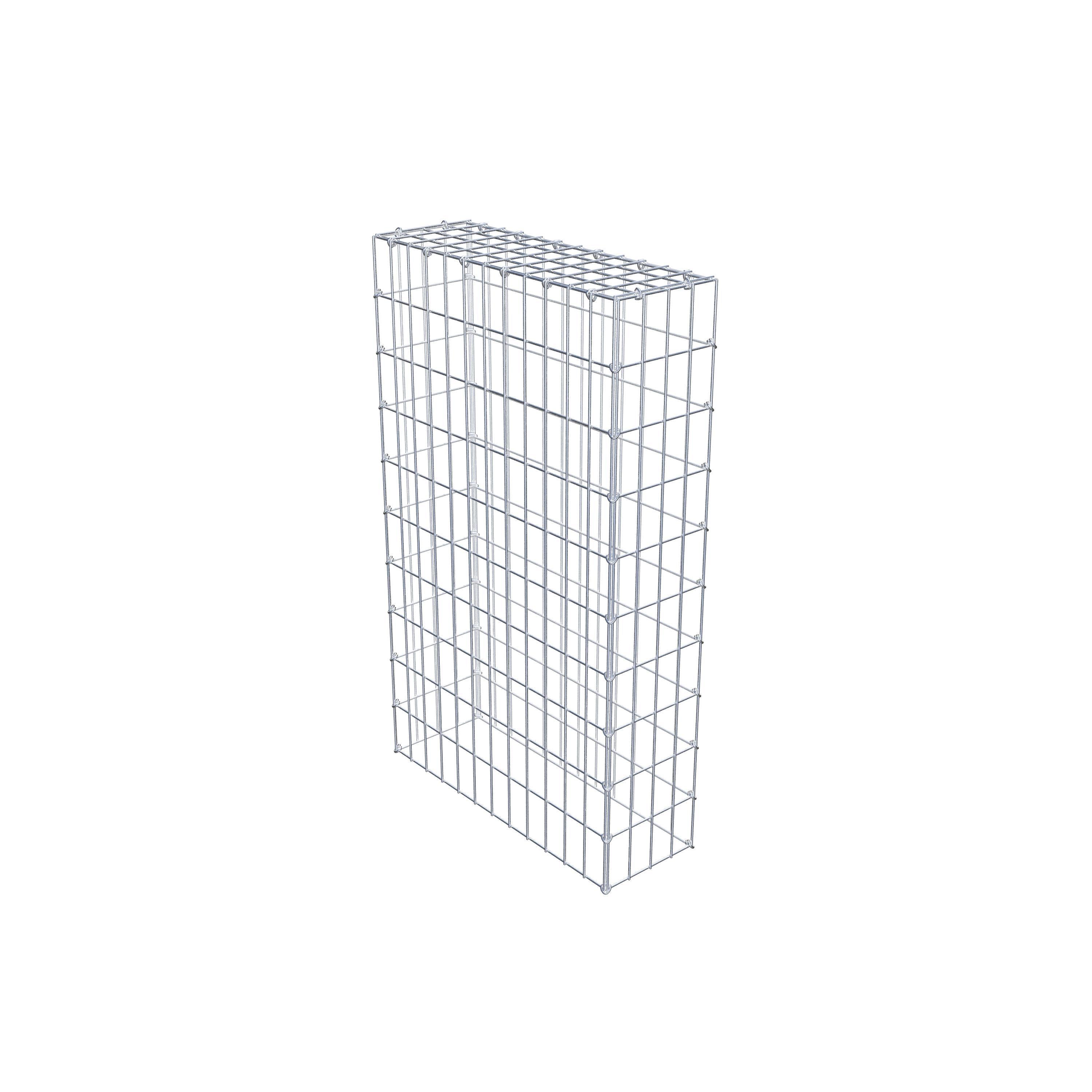 Typ 3 påbyggnadsgabion 100 cm x 60 cm x 20 cm (L x H x D), maskstorlek 5 cm x 10 cm, C-ring