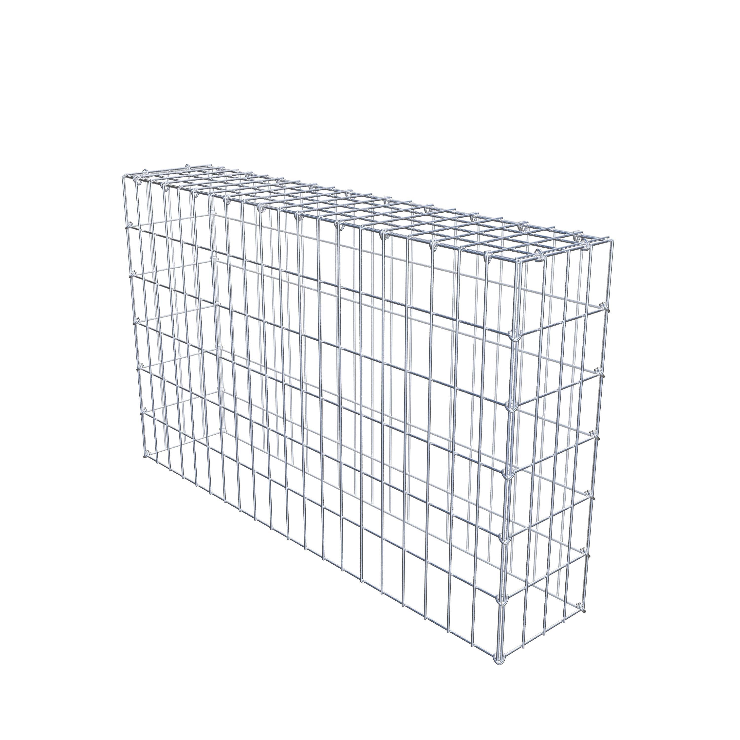 Typ 3 påbyggnadsgabion 100 cm x 60 cm x 20 cm (L x H x D), maskstorlek 5 cm x 10 cm, C-ring