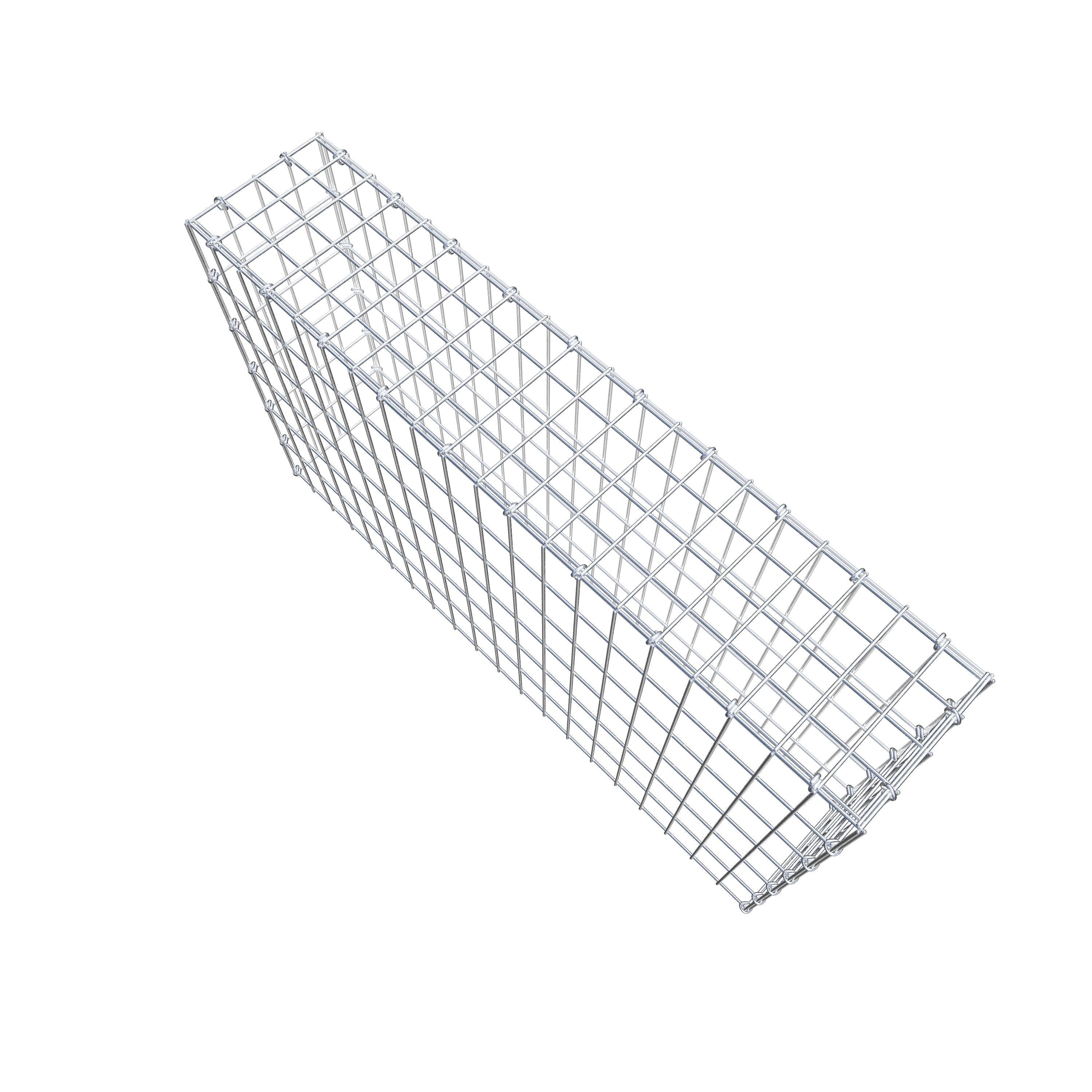 Typ 3 påbyggnadsgabion 100 cm x 60 cm x 20 cm (L x H x D), maskstorlek 5 cm x 10 cm, C-ring