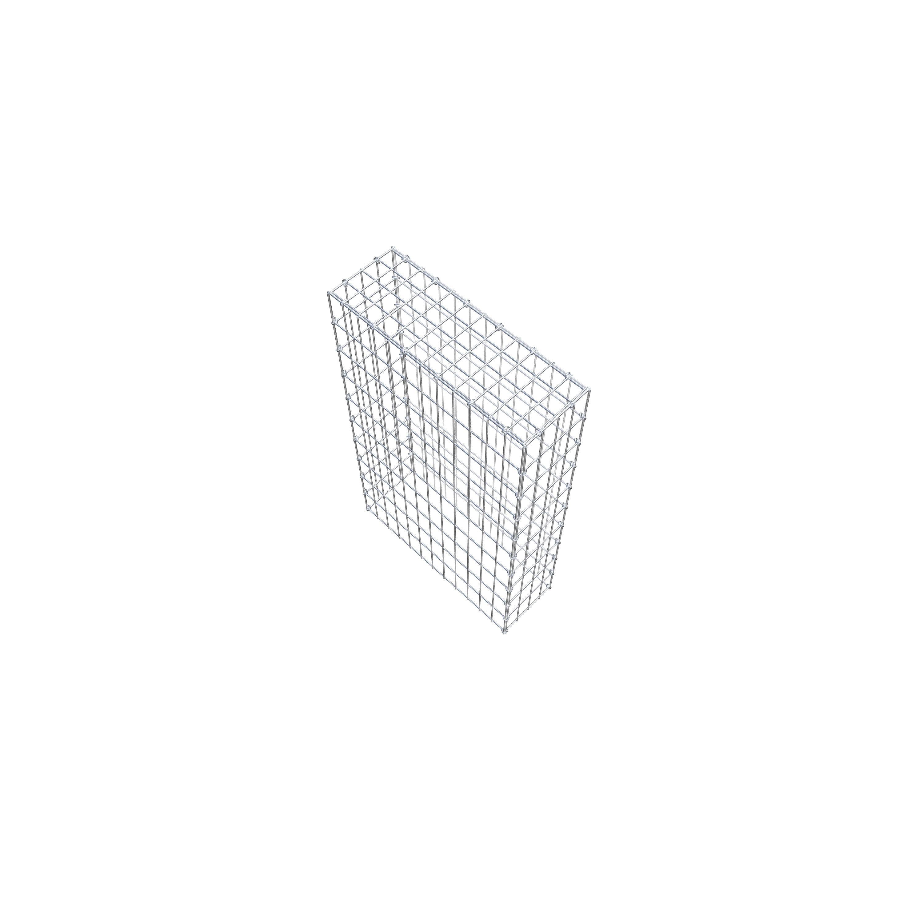 Typ 3 påbyggnadsgabion 100 cm x 60 cm x 20 cm (L x H x D), maskstorlek 5 cm x 10 cm, C-ring