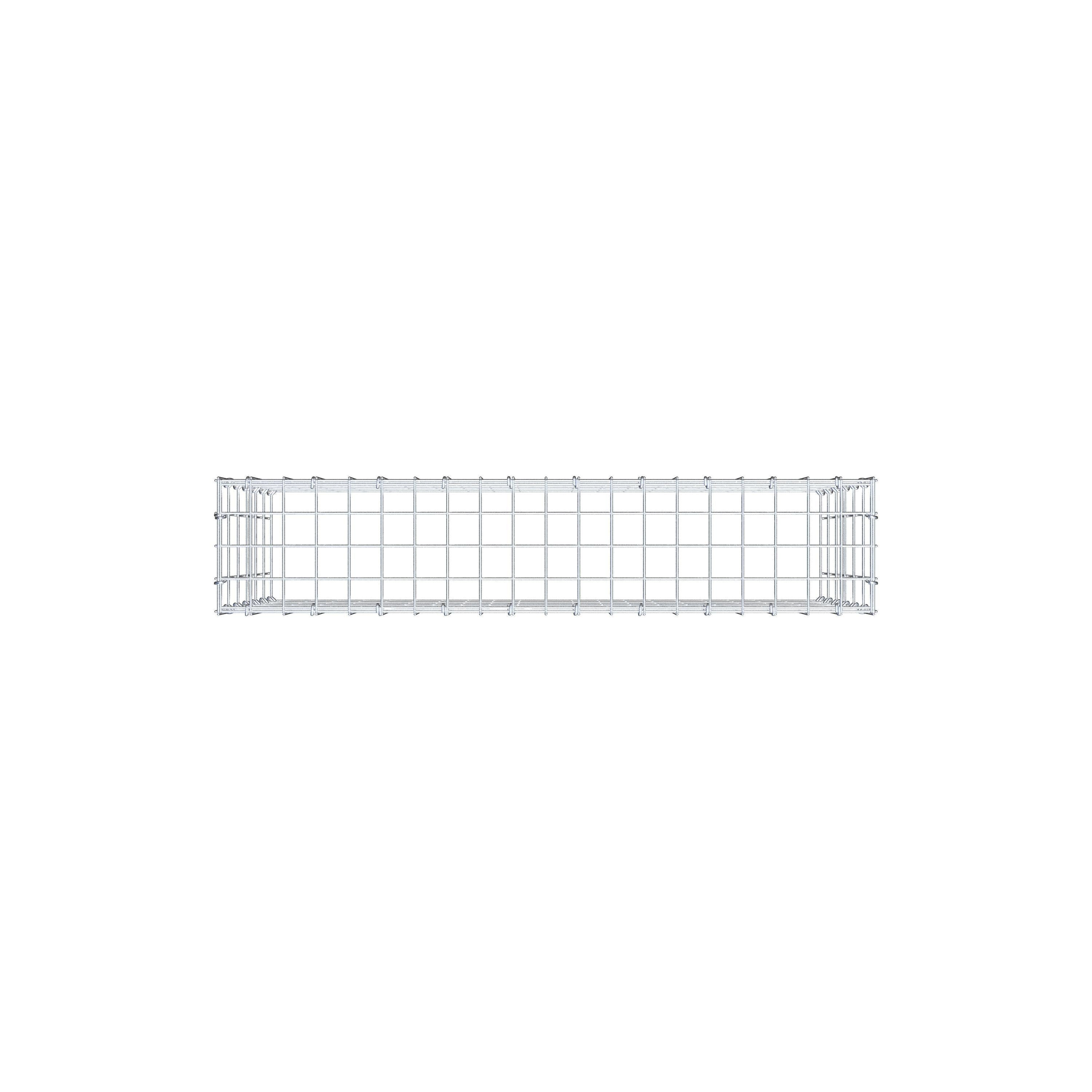 Typ 3 påbyggnadsgabion 100 cm x 60 cm x 20 cm (L x H x D), maskstorlek 5 cm x 10 cm, C-ring