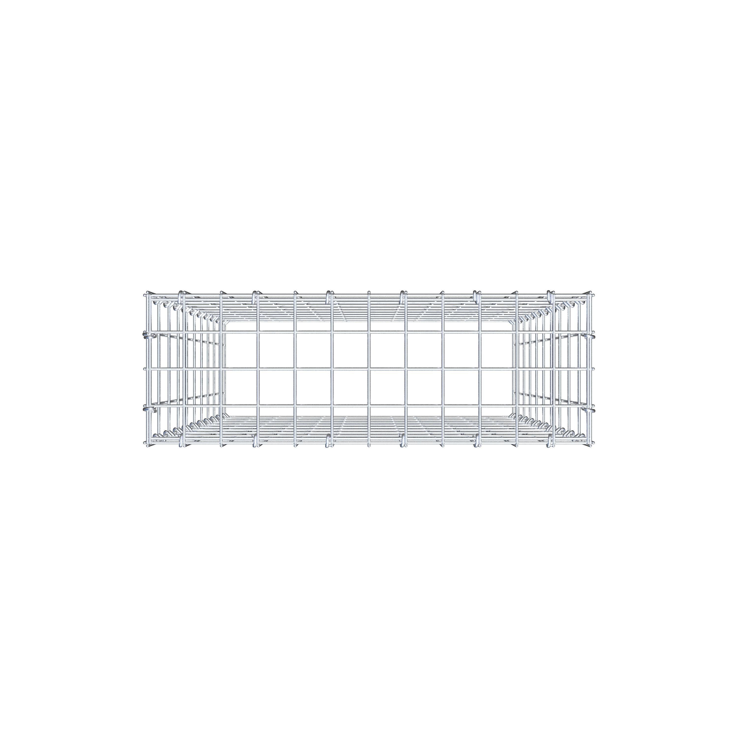 Typ 3 påbyggnadsgabion 100 cm x 60 cm x 20 cm (L x H x D), maskstorlek 5 cm x 10 cm, C-ring