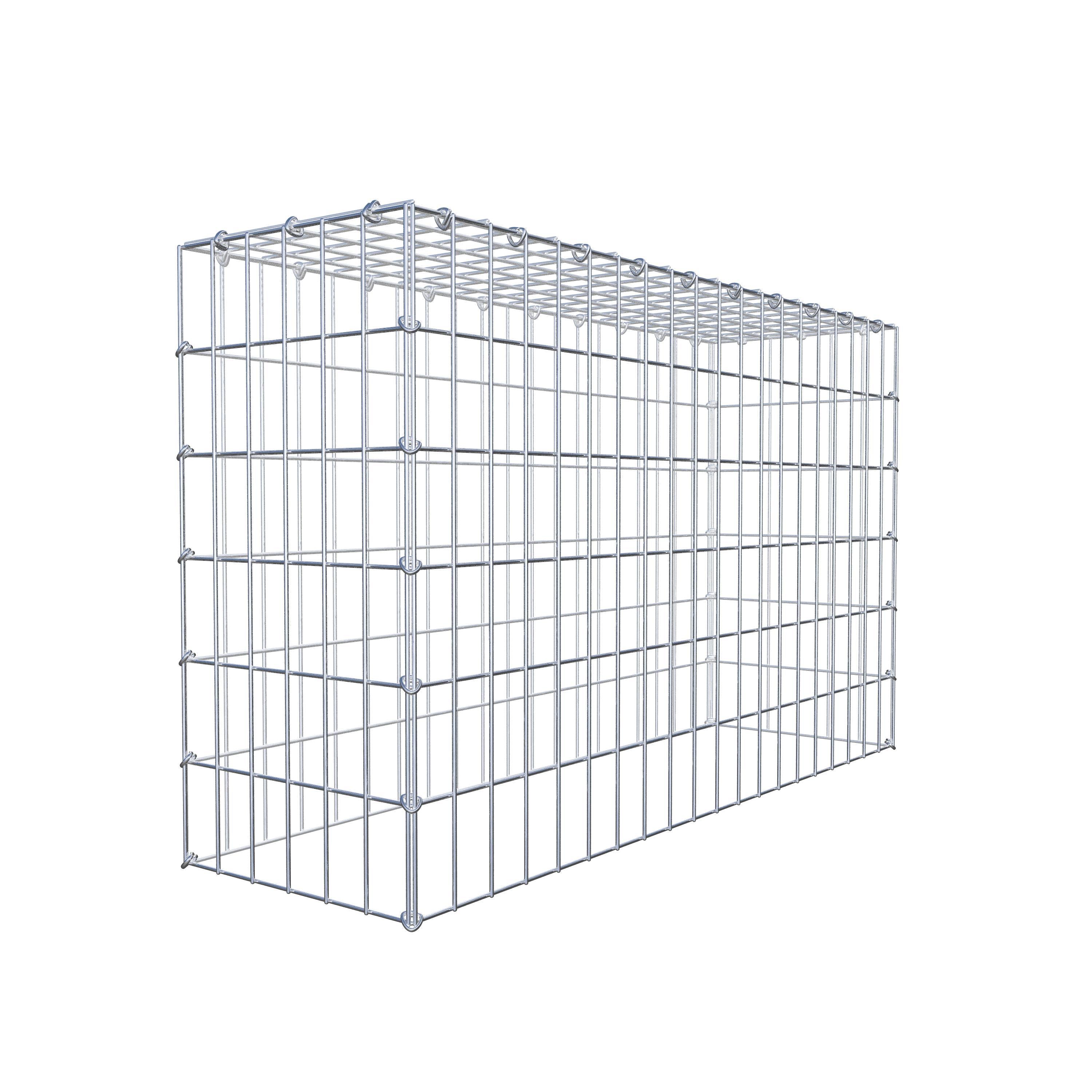 Typ 3 påbyggnadsgabion 100 cm x 60 cm x 30 cm (L x H x D), maskstorlek 5 cm x 10 cm, C-ring