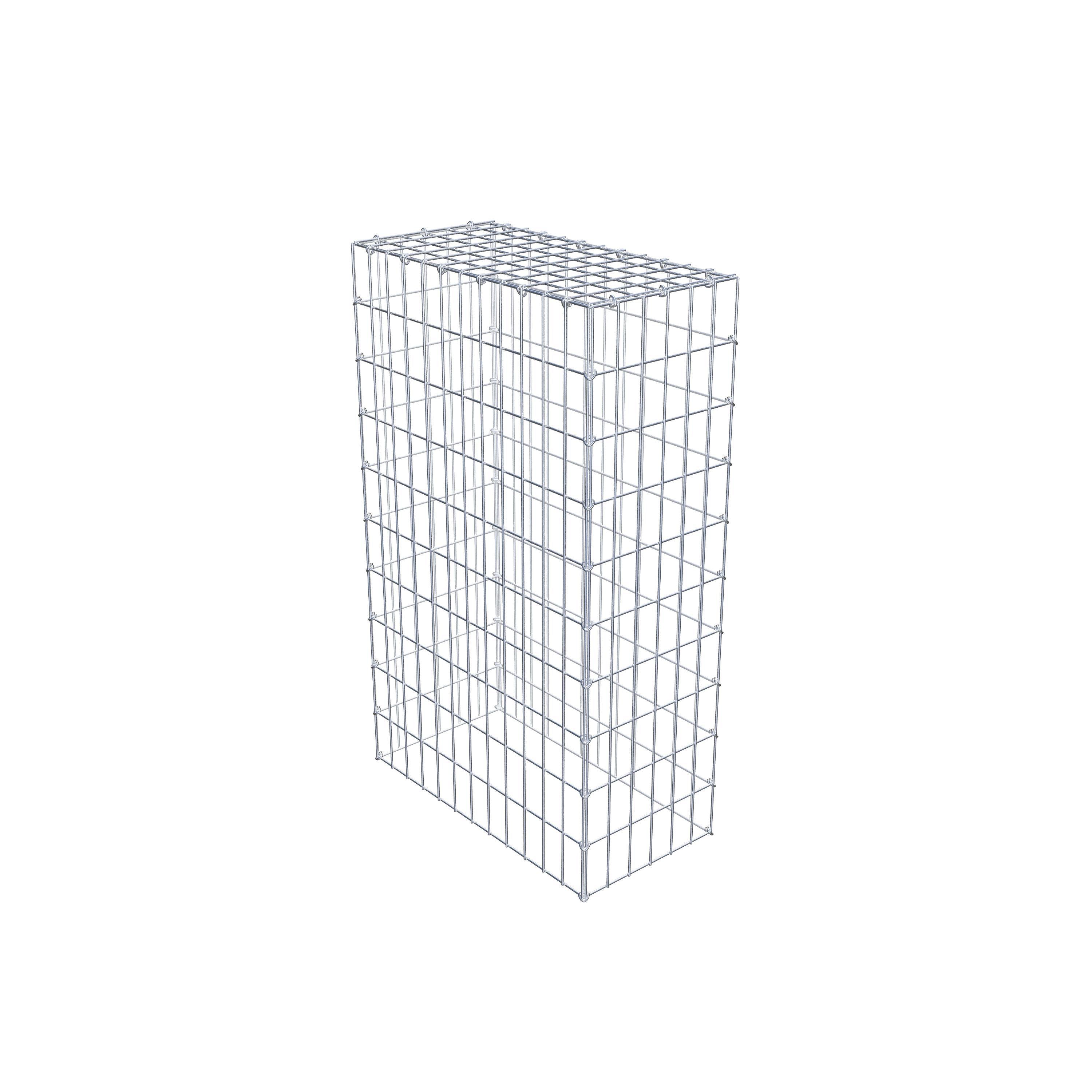 Typ 3 påbyggnadsgabion 100 cm x 60 cm x 30 cm (L x H x D), maskstorlek 5 cm x 10 cm, C-ring