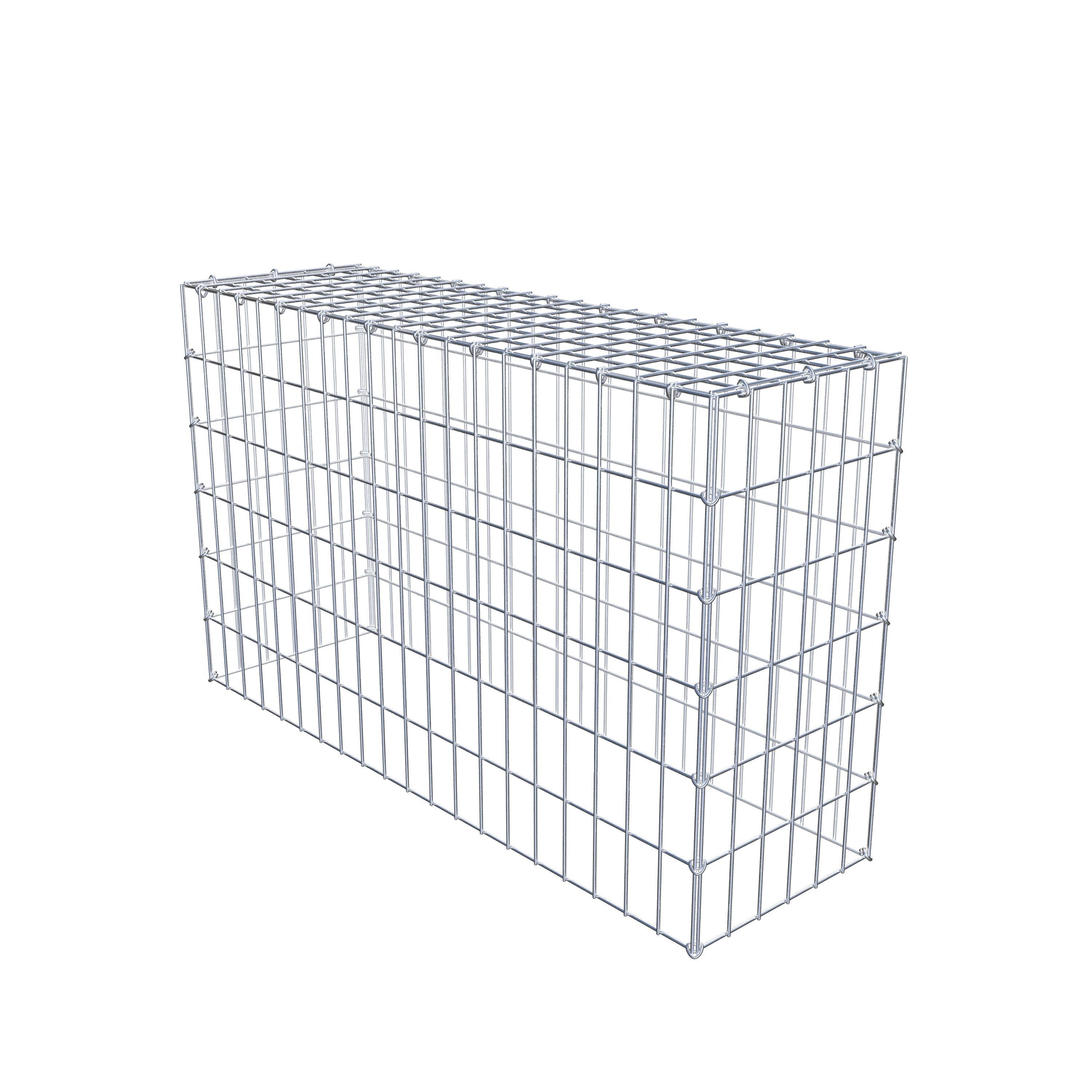 Typ 3 påbyggnadsgabion 100 cm x 60 cm x 30 cm (L x H x D), maskstorlek 5 cm x 10 cm, C-ring