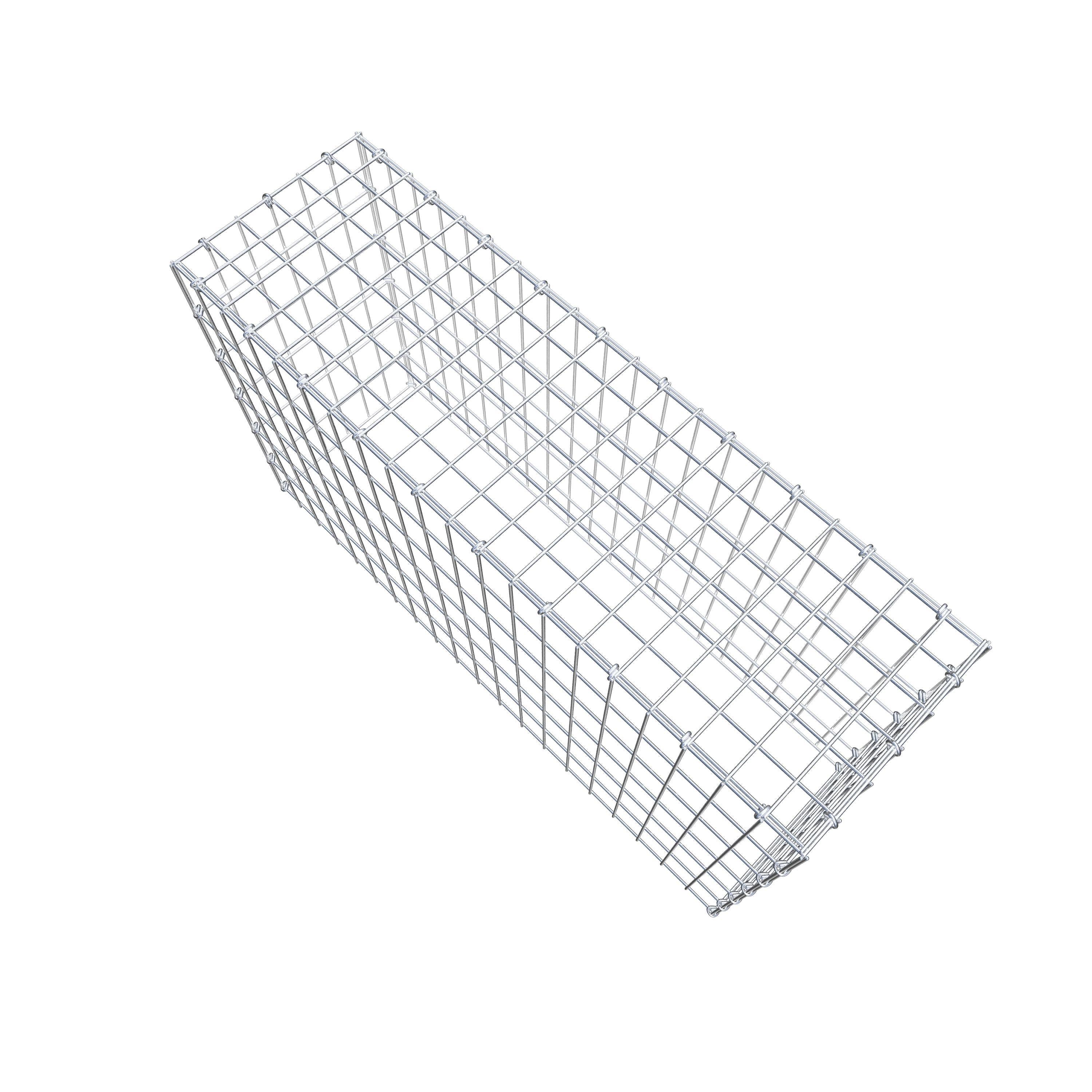 Typ 3 påbyggnadsgabion 100 cm x 60 cm x 30 cm (L x H x D), maskstorlek 5 cm x 10 cm, C-ring