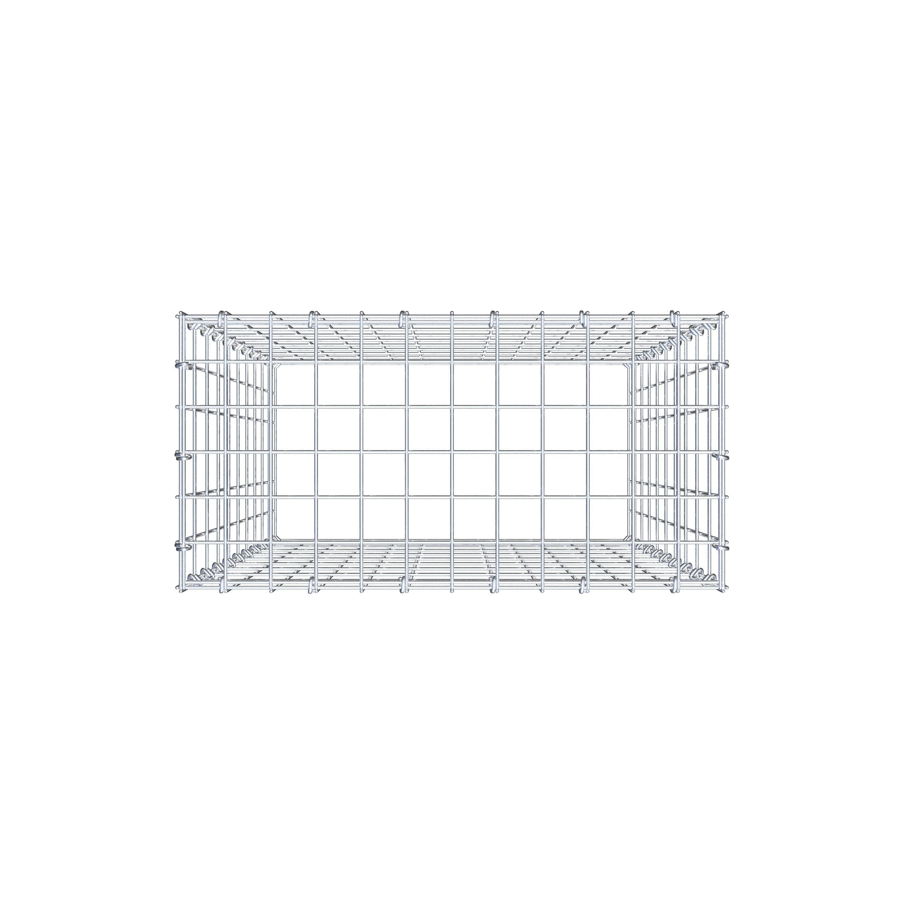 Typ 3 påbyggnadsgabion 100 cm x 60 cm x 30 cm (L x H x D), maskstorlek 5 cm x 10 cm, C-ring