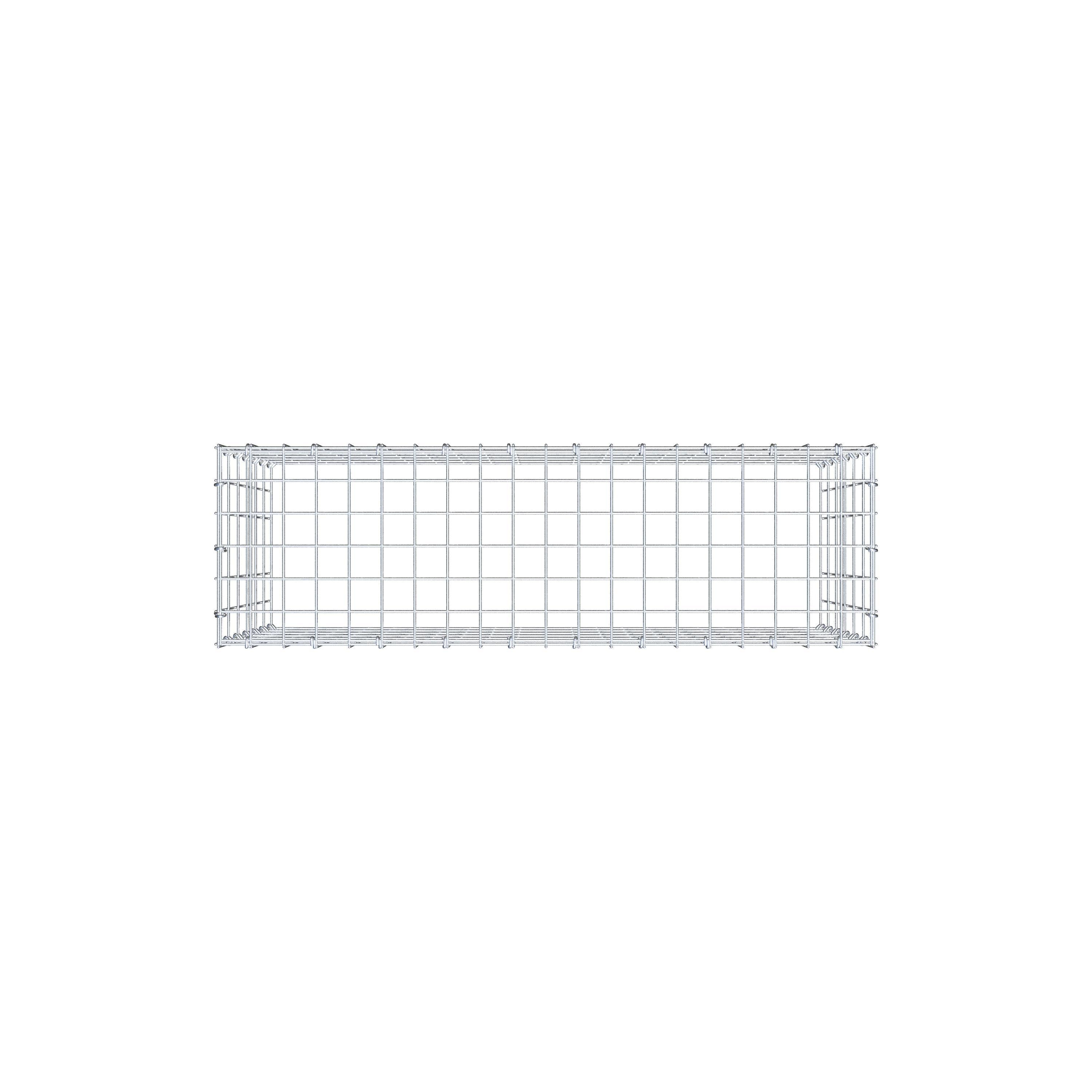 Typ 3 påbyggnadsgabion 100 cm x 60 cm x 30 cm (L x H x D), maskstorlek 5 cm x 10 cm, C-ring