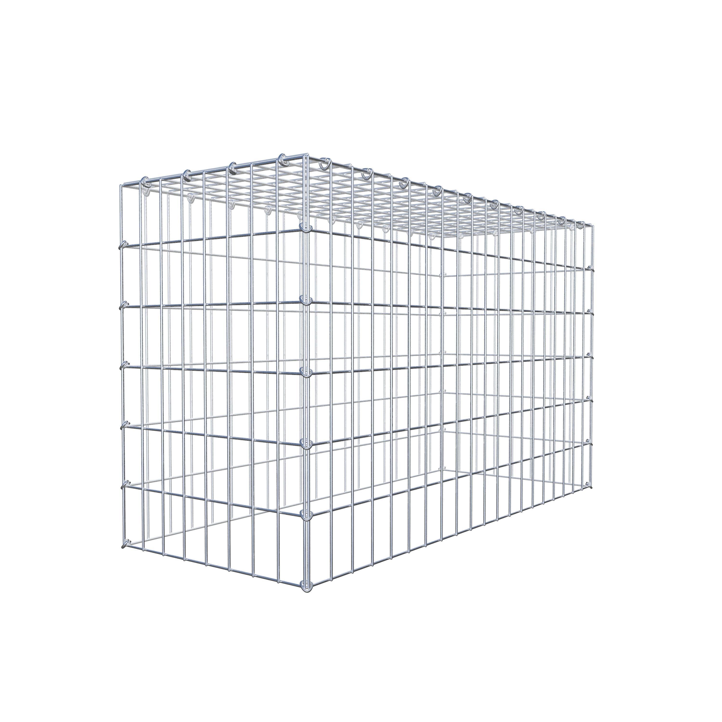 Typ 3 påbyggnadsgabion 100 cm x 60 cm x 40 cm (L x H x D), maskstorlek 5 cm x 10 cm, C-ring