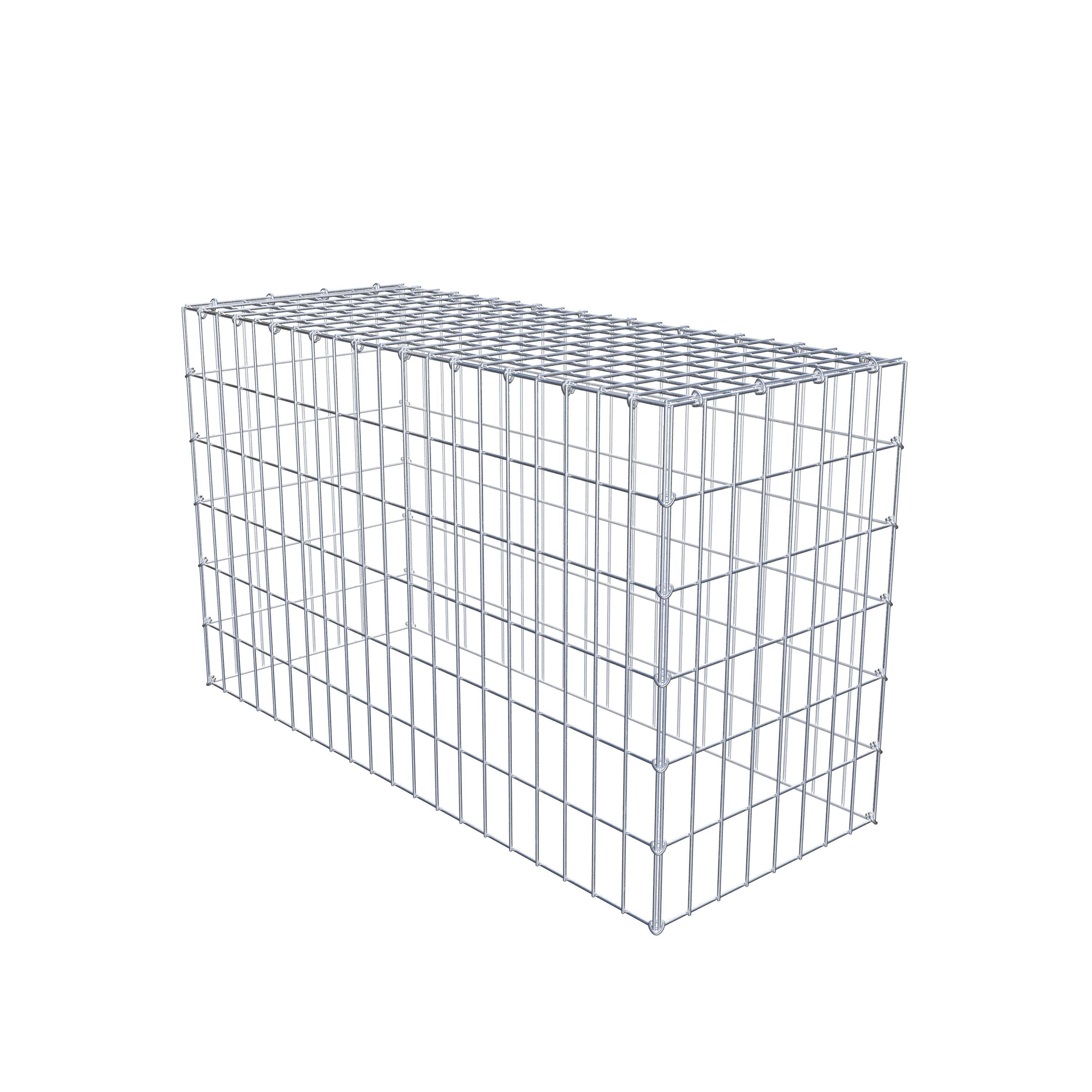 Typ 3 påbyggnadsgabion 100 cm x 60 cm x 40 cm (L x H x D), maskstorlek 5 cm x 10 cm, C-ring