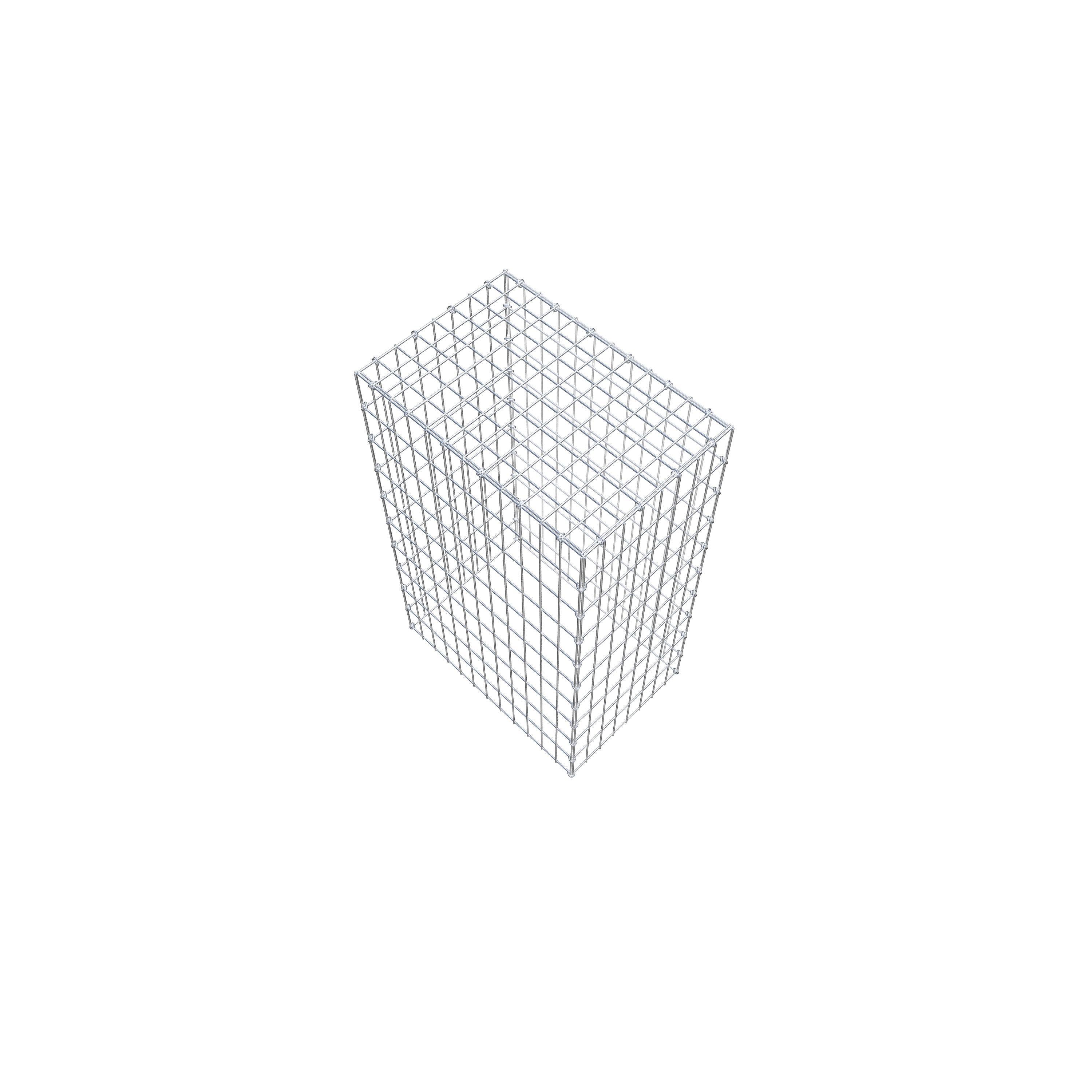 Typ 3 påbyggnadsgabion 100 cm x 60 cm x 40 cm (L x H x D), maskstorlek 5 cm x 10 cm, C-ring