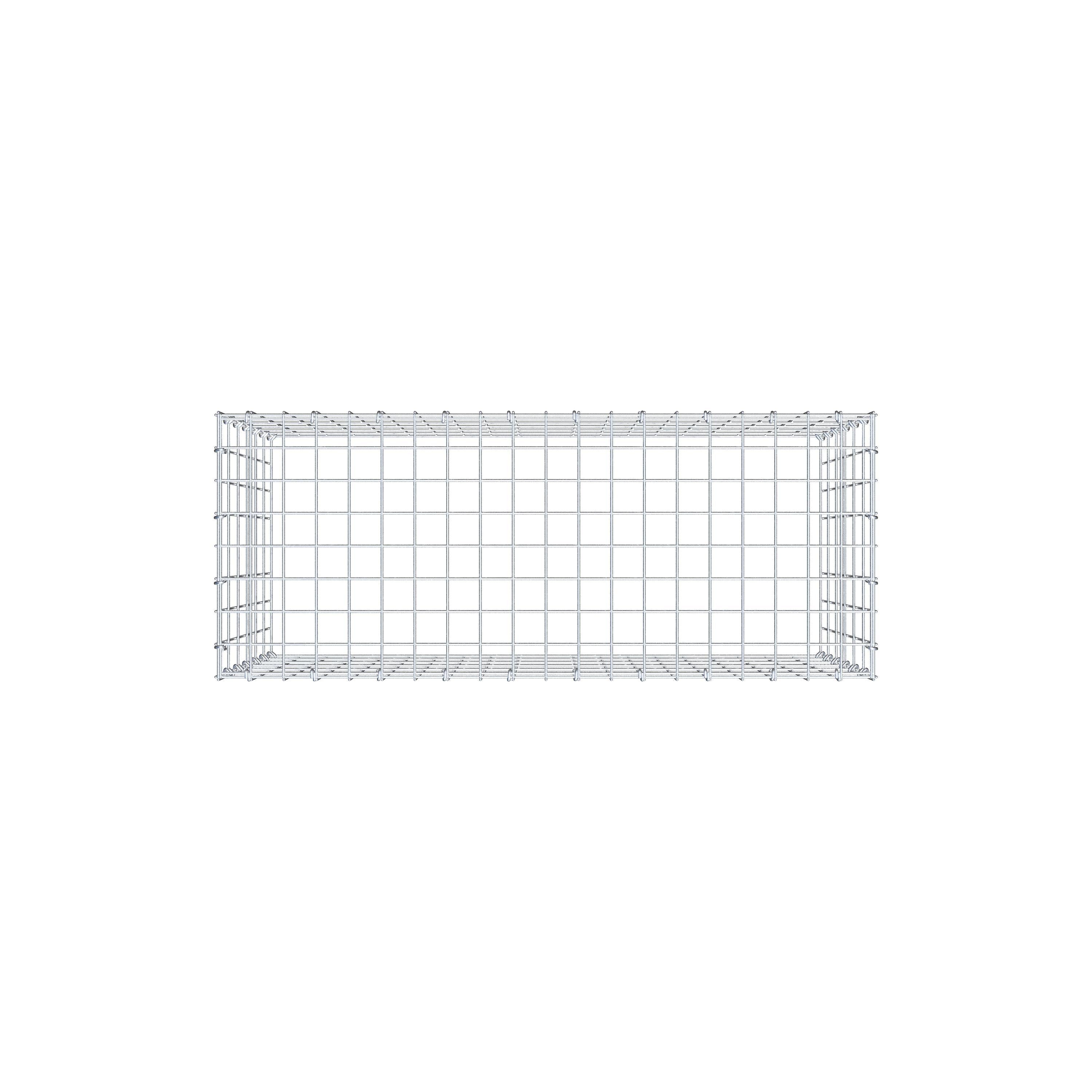 Typ 3 påbyggnadsgabion 100 cm x 60 cm x 40 cm (L x H x D), maskstorlek 5 cm x 10 cm, C-ring