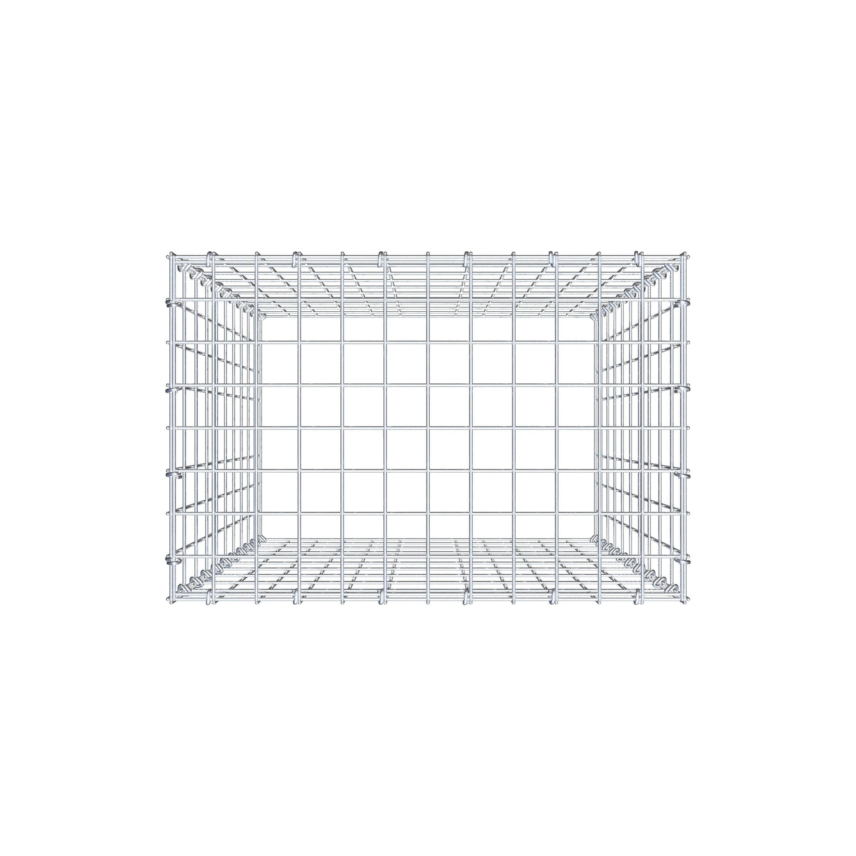 Typ 3 påbyggnadsgabion 100 cm x 60 cm x 40 cm (L x H x D), maskstorlek 5 cm x 10 cm, C-ring