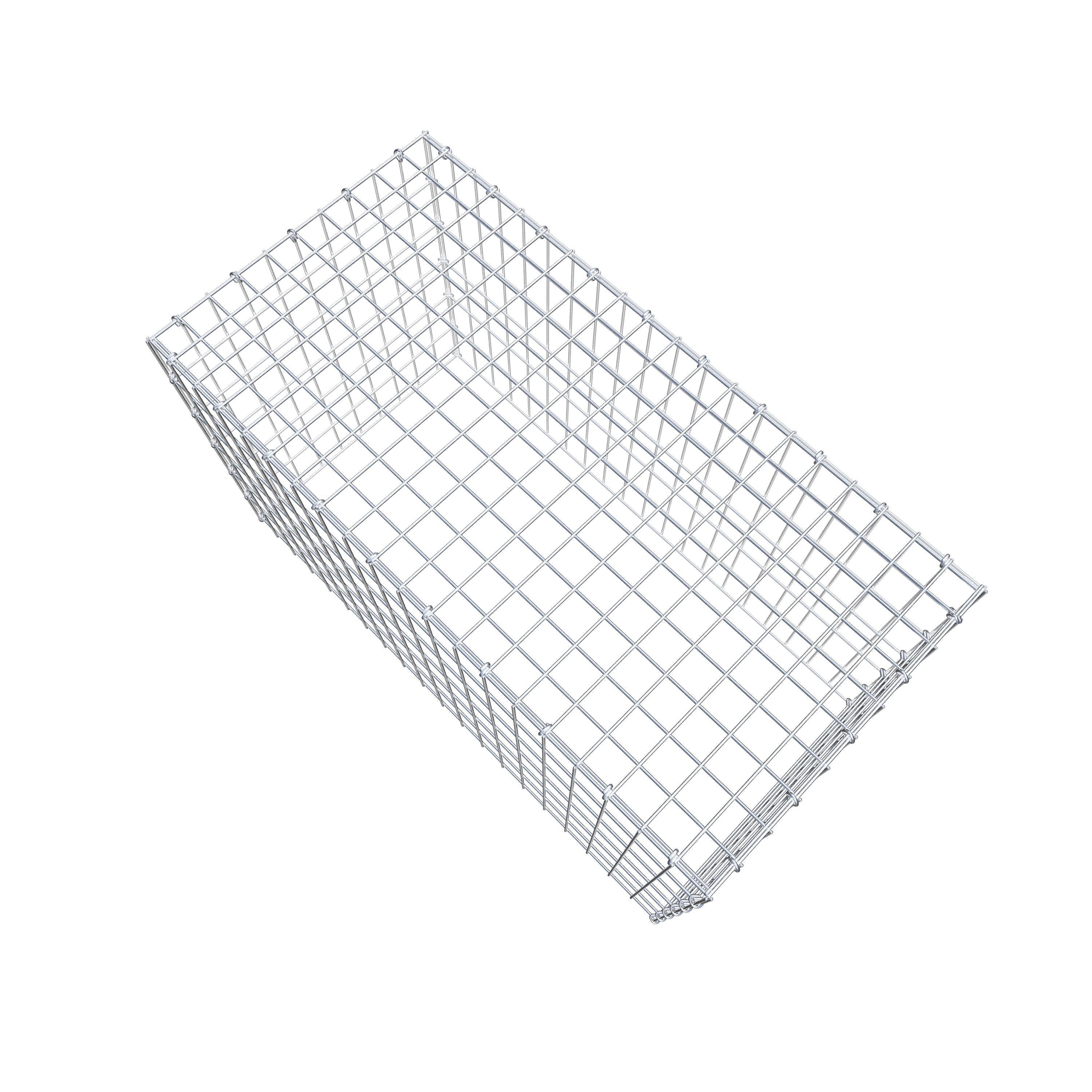 Typ 3 påbyggnadsgabion 100 cm x 60 cm x 50 cm (L x H x D), maskstorlek 5 cm x 10 cm, C-ring