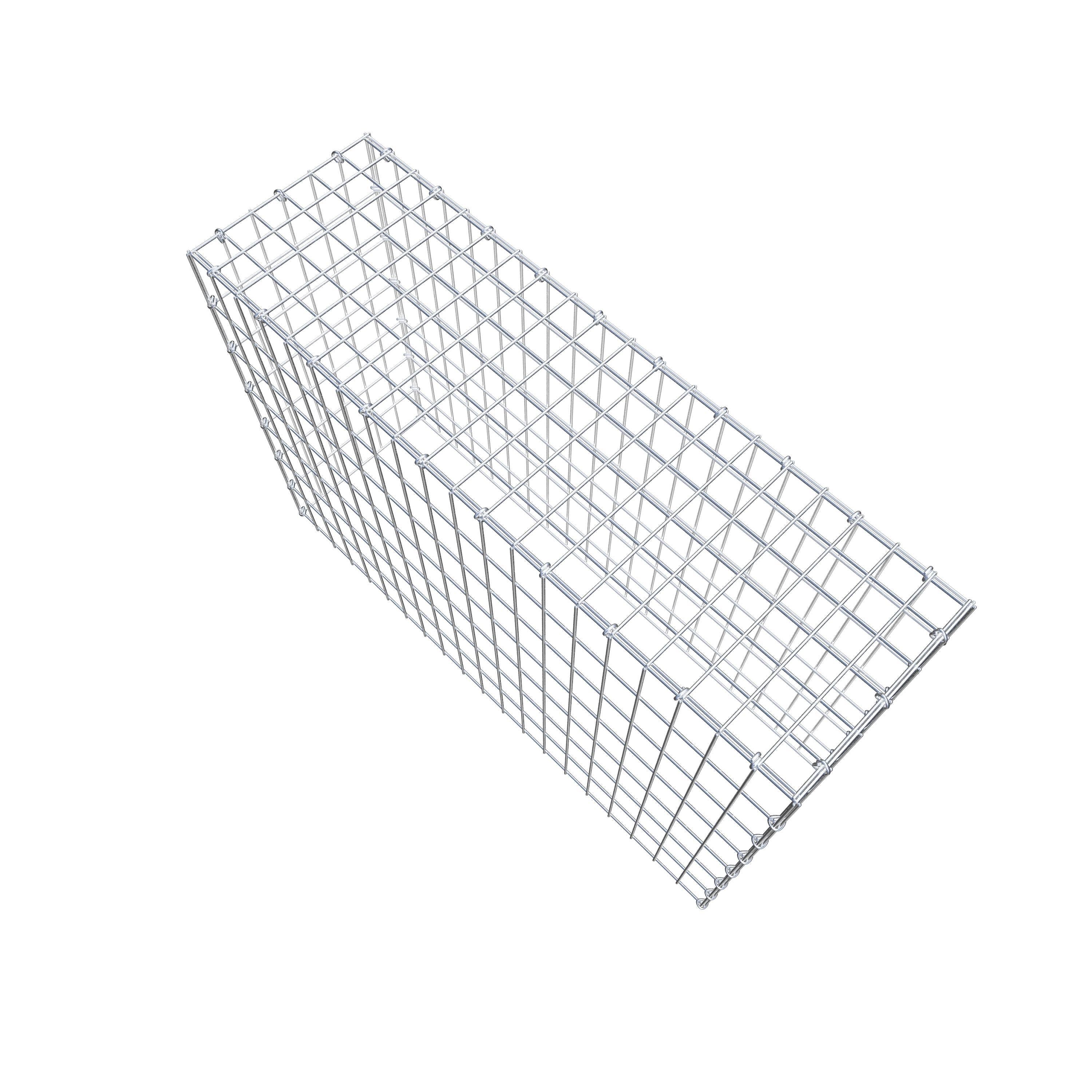 Typ 3 påbyggnadsgabion 100 cm x 70 cm x 30 cm (L x H x D), maskstorlek 5 cm x 10 cm, C-ring