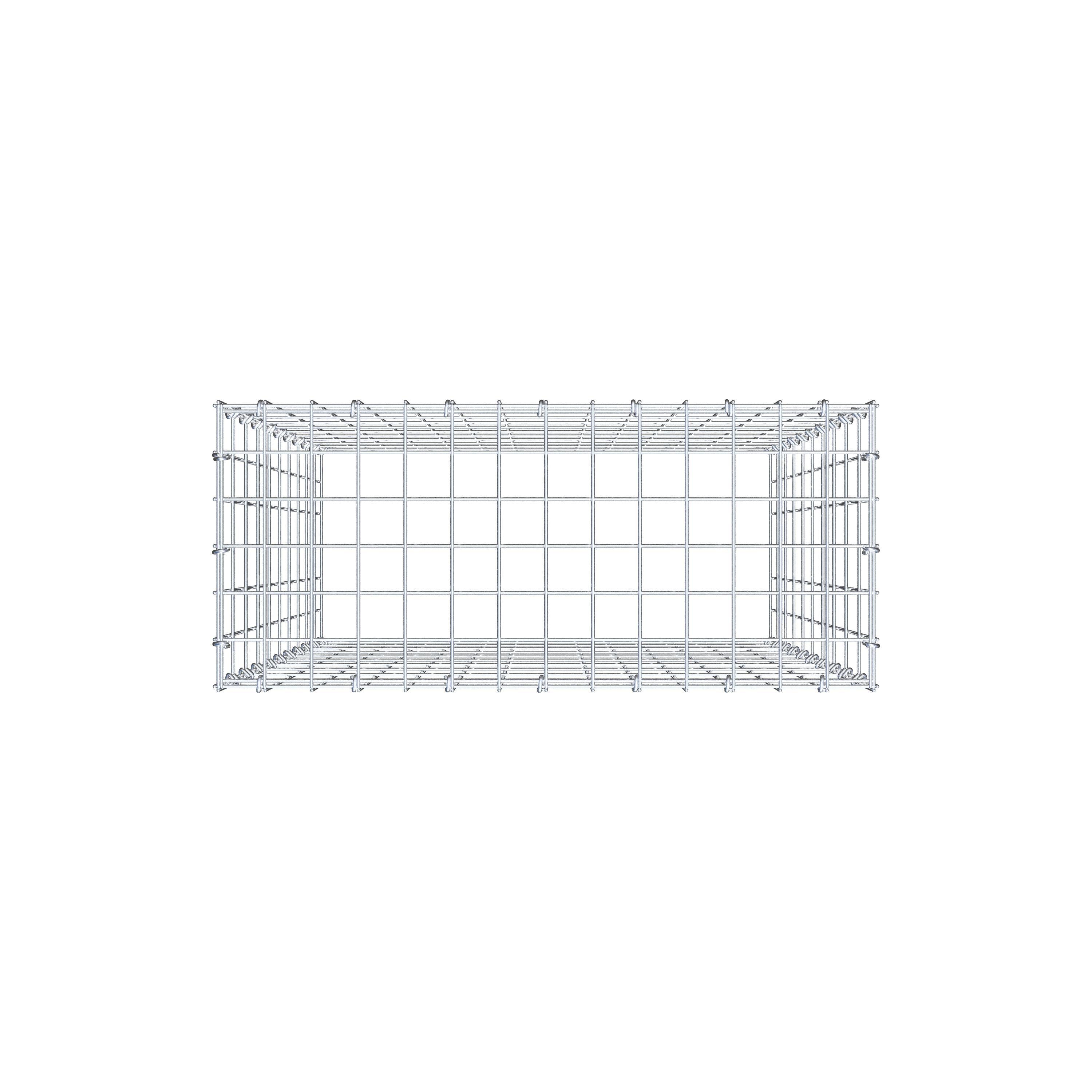 Typ 3 påbyggnadsgabion 100 cm x 70 cm x 30 cm (L x H x D), maskstorlek 5 cm x 10 cm, C-ring