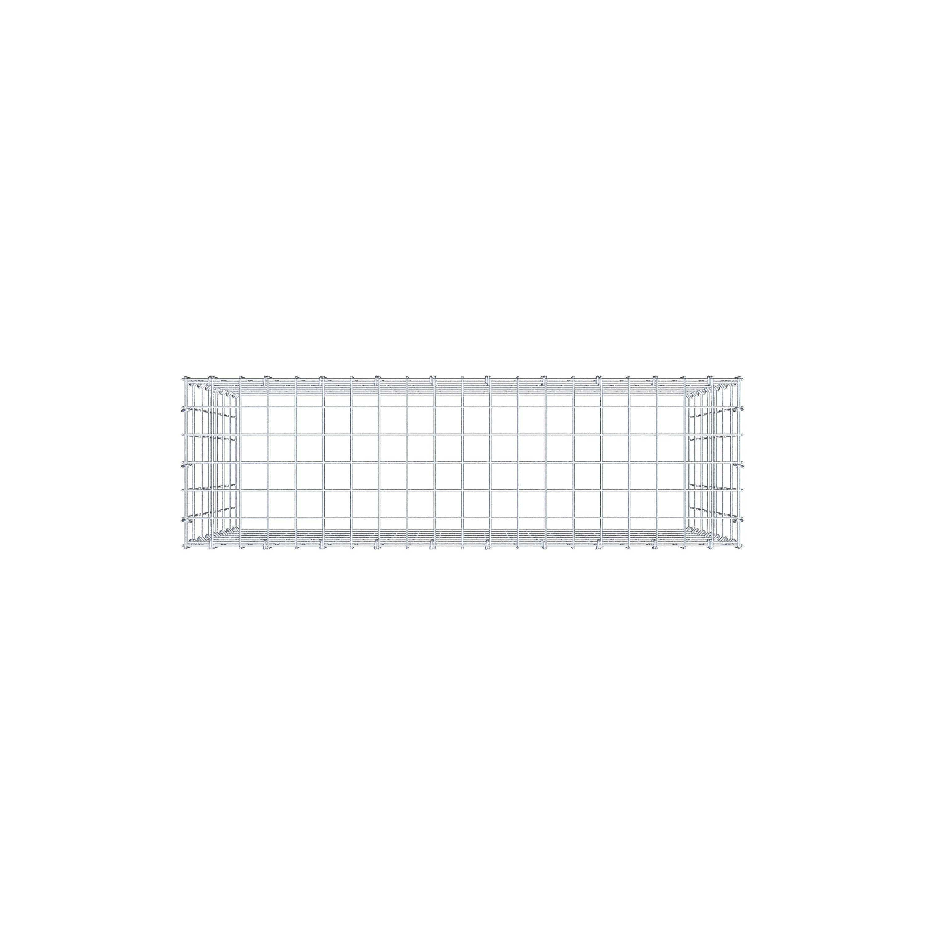 Typ 3 påbyggnadsgabion 100 cm x 70 cm x 30 cm (L x H x D), maskstorlek 5 cm x 10 cm, C-ring