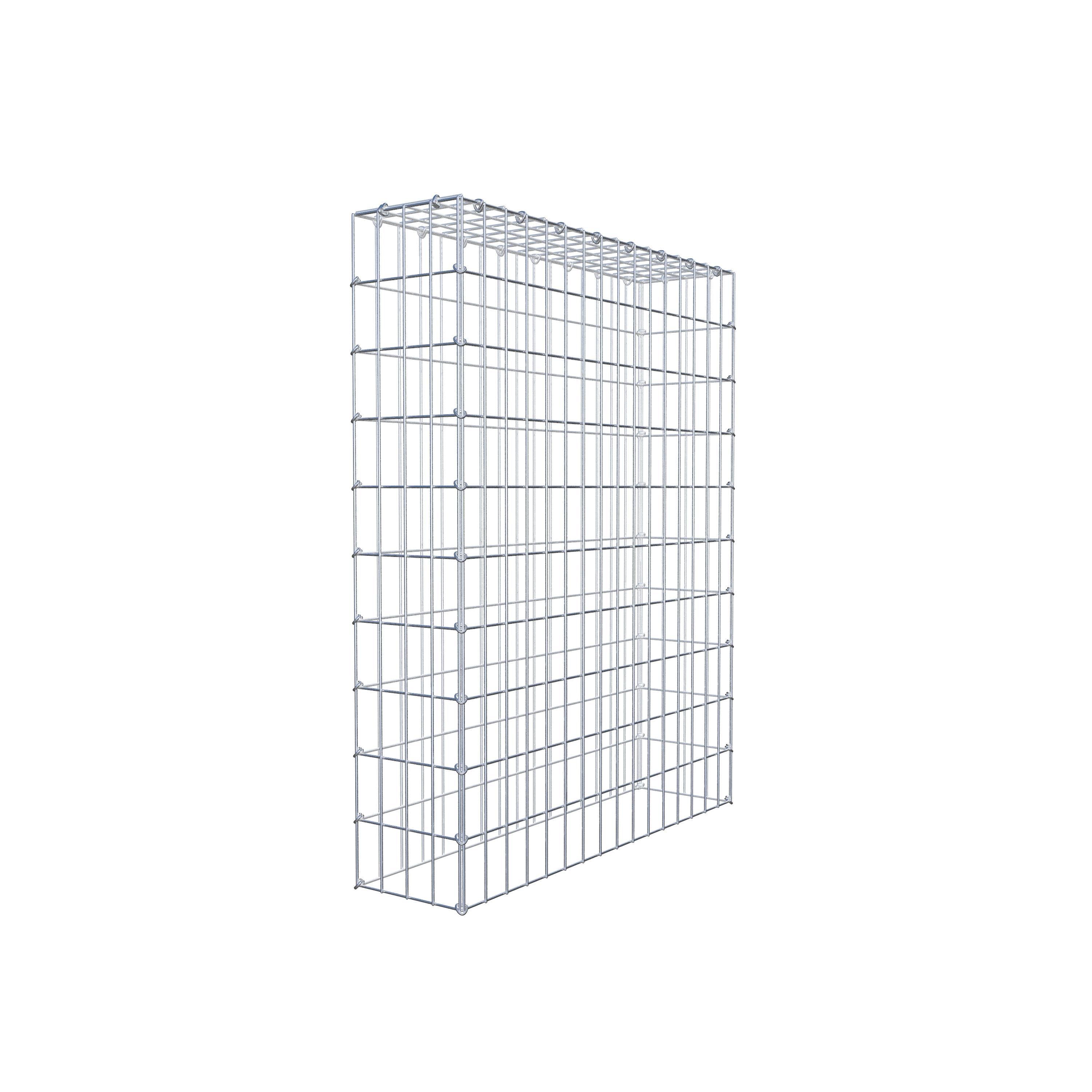 Typ 3 påbyggnadsgabion 100 cm x 80 cm x 20 cm (L x H x D), maskstorlek 5 cm x 10 cm, C-ring