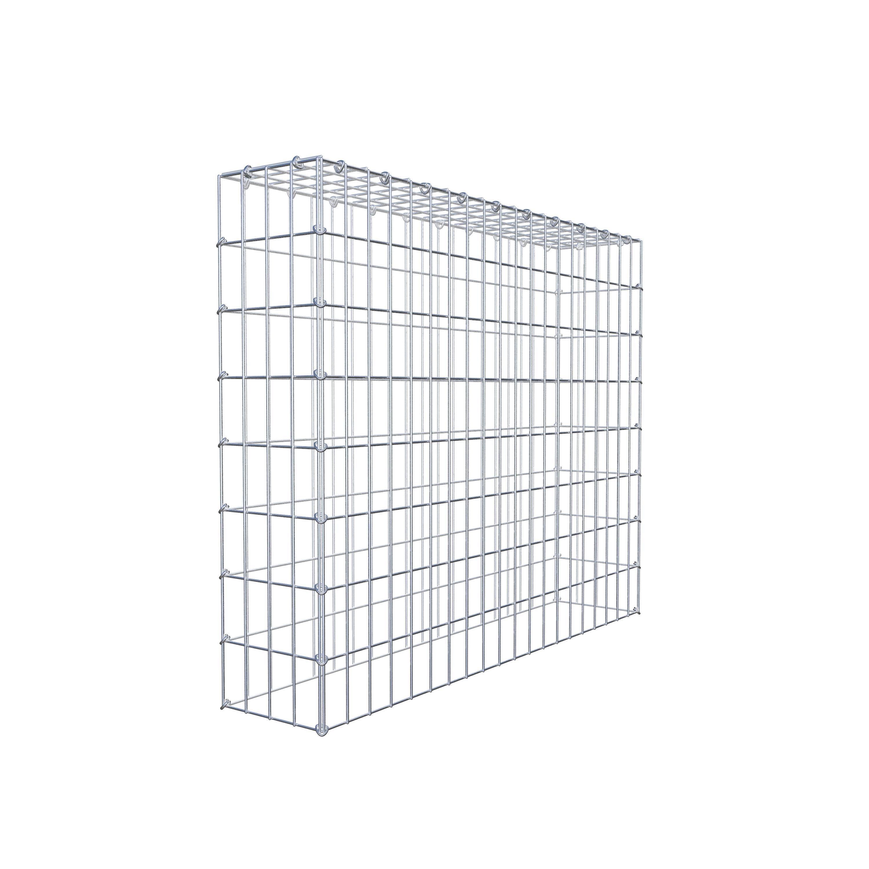 Typ 3 påbyggnadsgabion 100 cm x 80 cm x 20 cm (L x H x D), maskstorlek 5 cm x 10 cm, C-ring